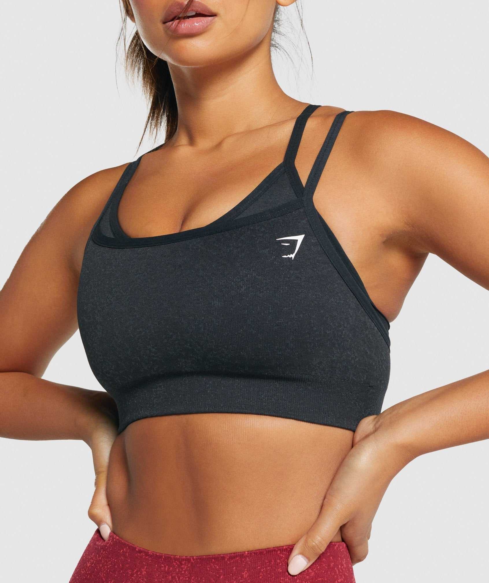 Black Gymshark Adapt Fleck Seamless Women's Sports Bra | SBXHCA017