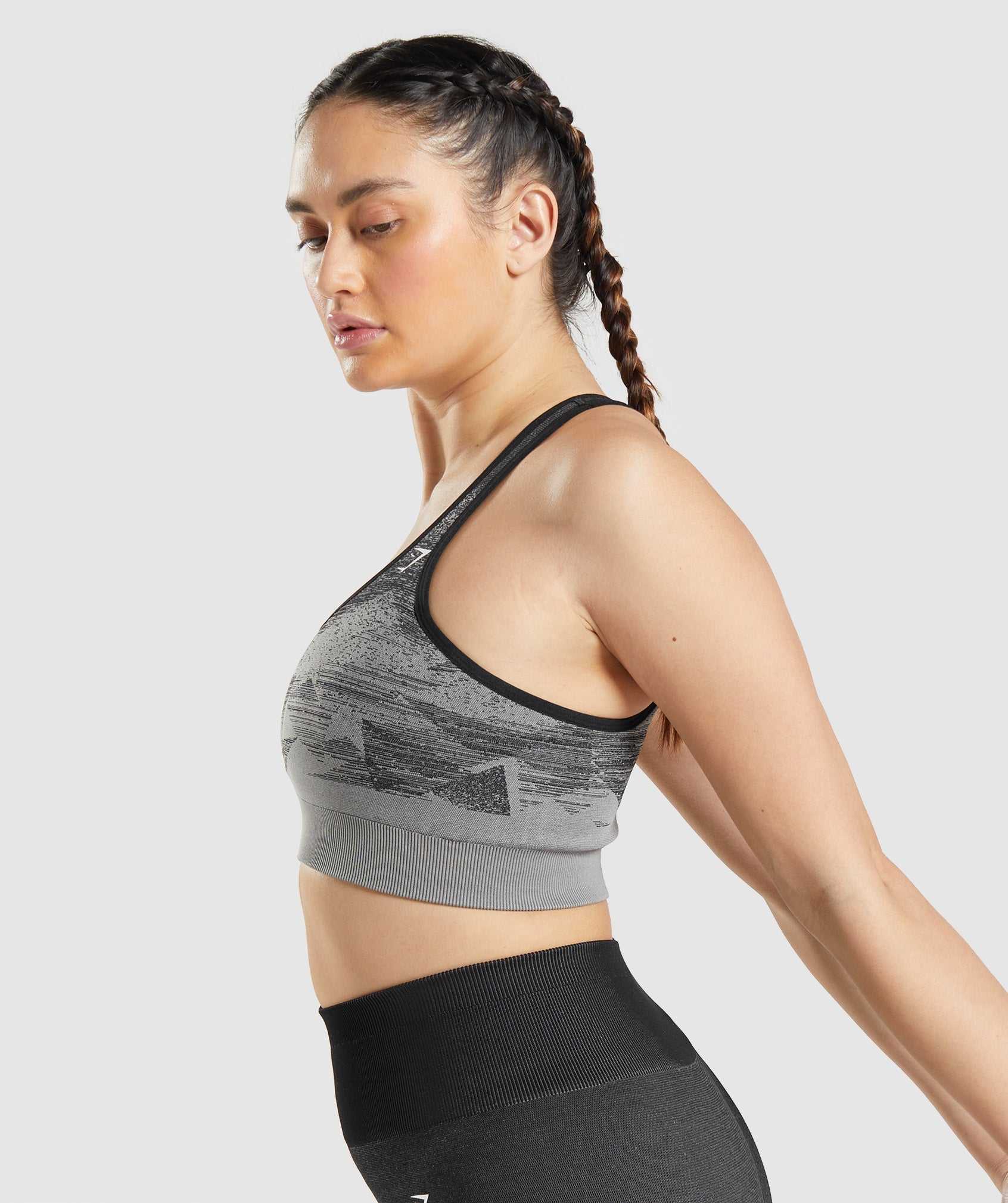 Black Gymshark Adapt Ombre Seamless Women's Sports Bra | HSMZVI625