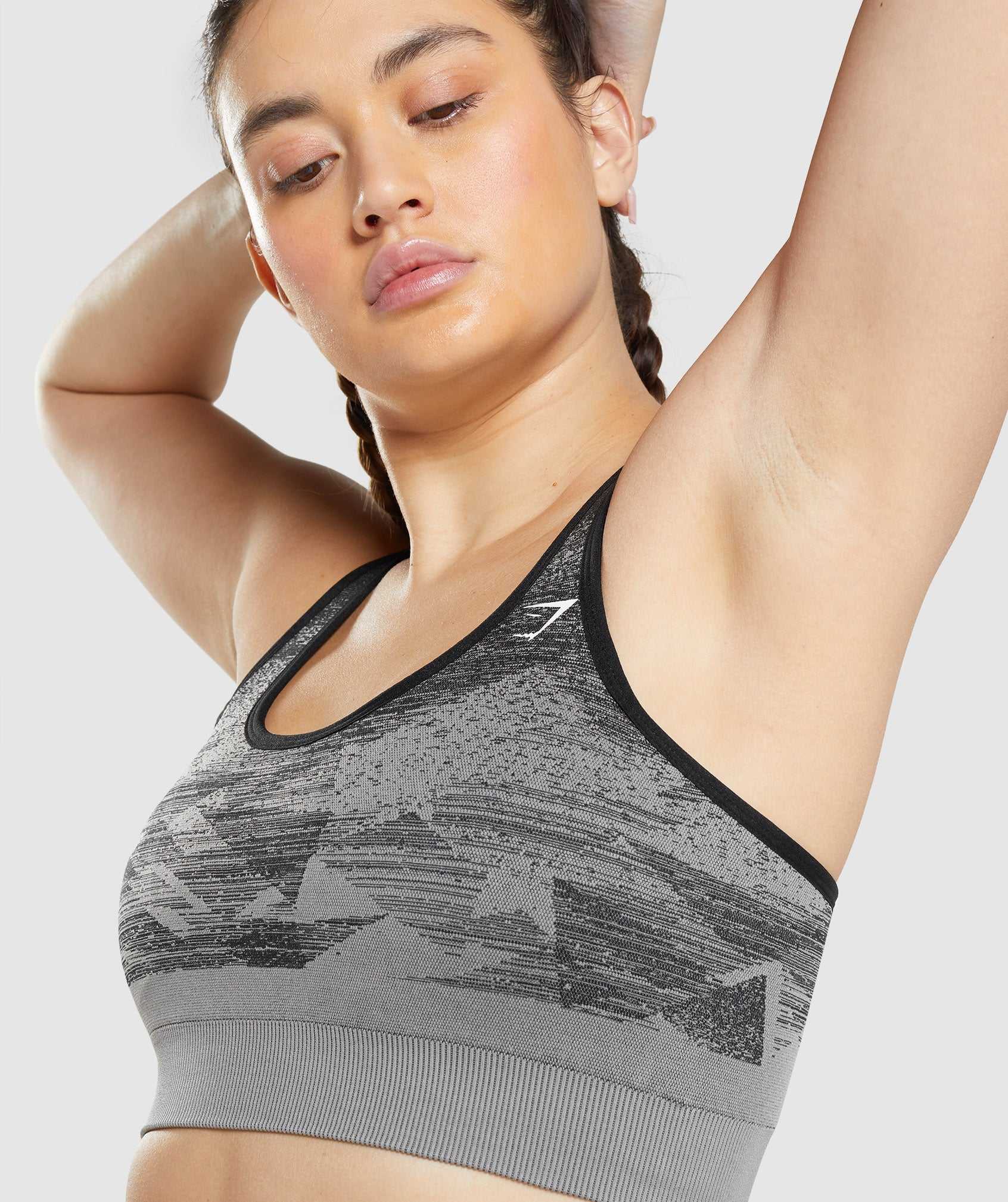 Black Gymshark Adapt Ombre Seamless Women's Sports Bra | HSMZVI625