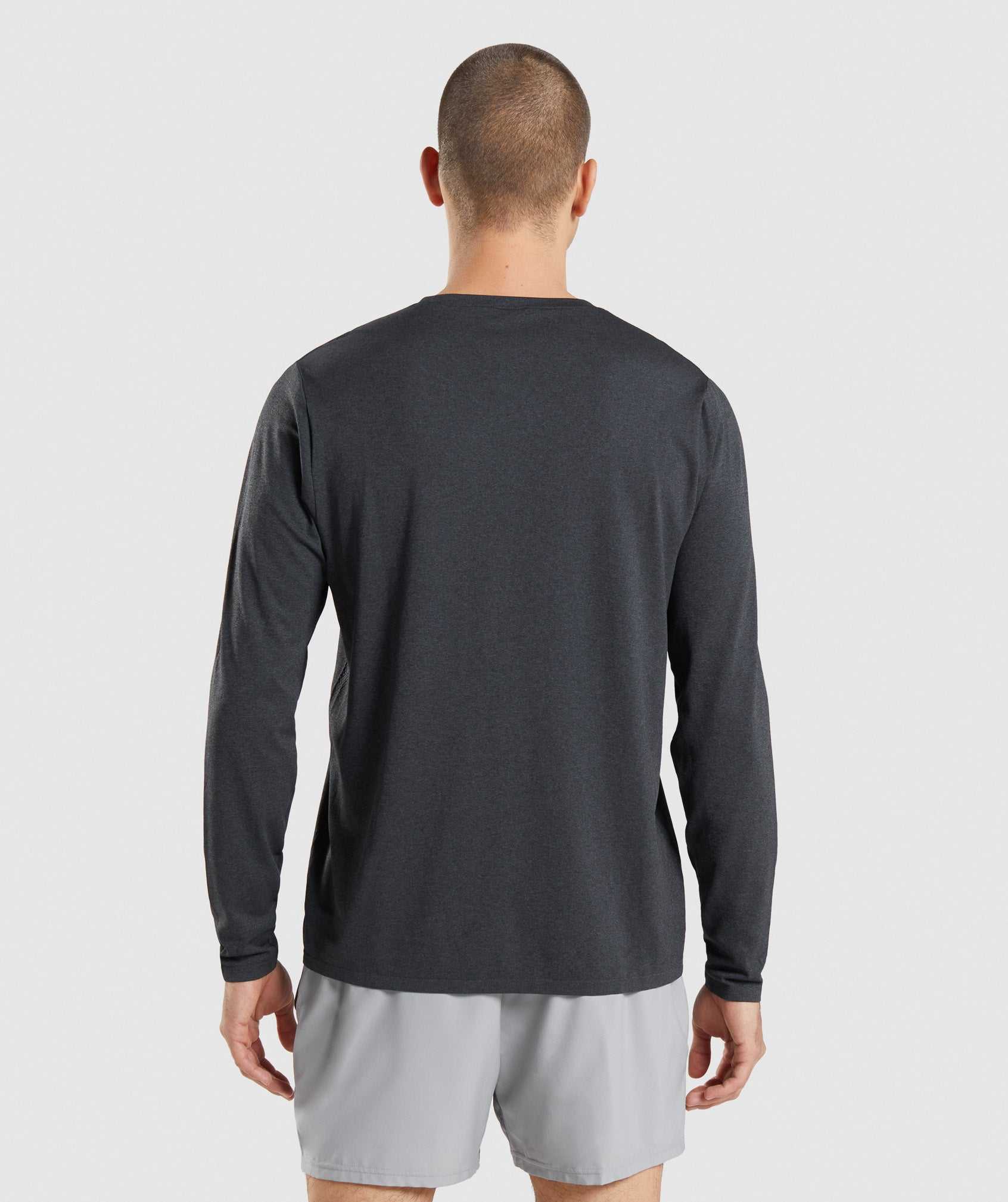 Black Gymshark Arrival Seamless Long Sleeve Men's T Shirts | OLMQBH875