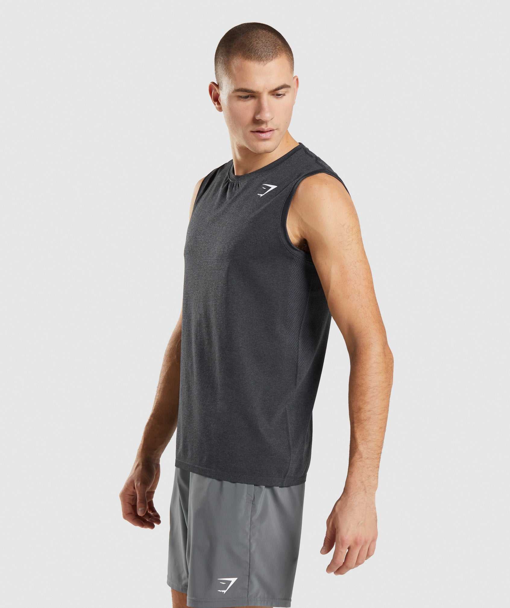 Black Gymshark Arrival Seamless Men's Tanks | YXOGDC946