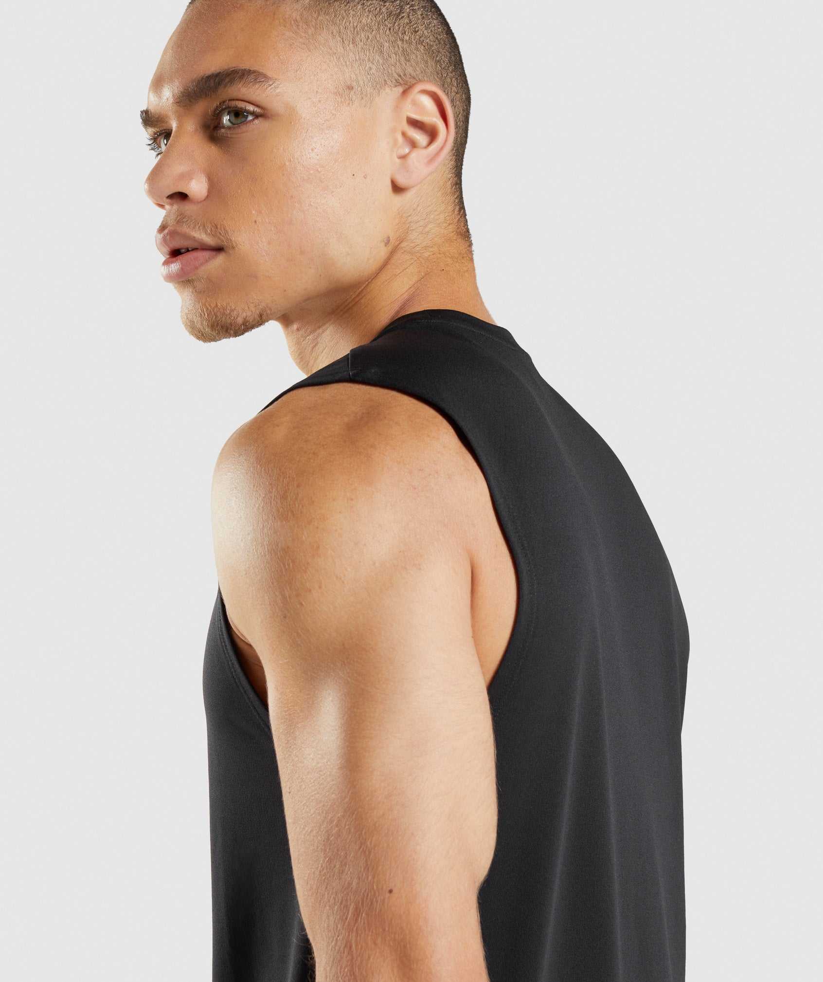 Black Gymshark Arrival Sleeveless Men's Tanks | VKNPCI608