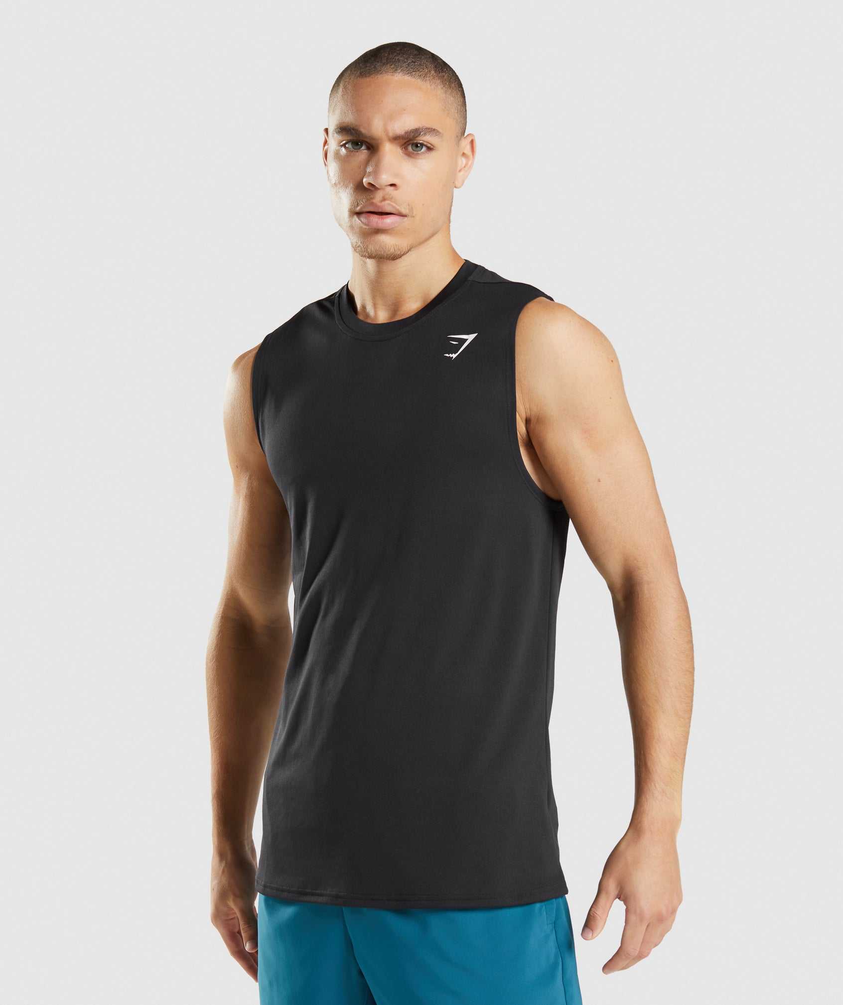 Black Gymshark Arrival Sleeveless Men\'s Tanks | VKNPCI608