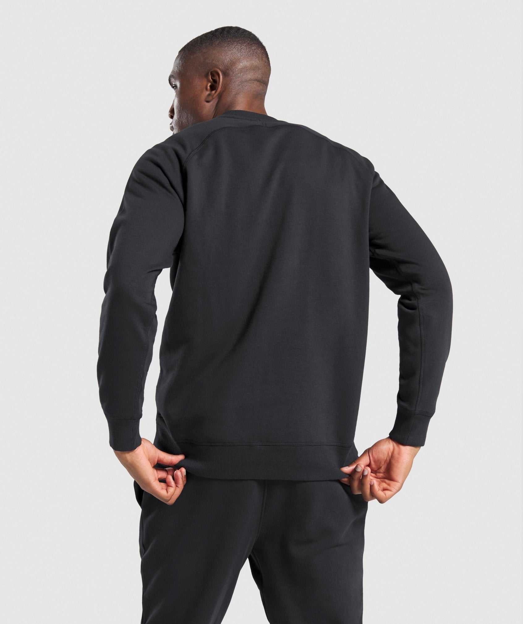 Black Gymshark Crest Sweatshirt Men's Pullover | NKRQLC405