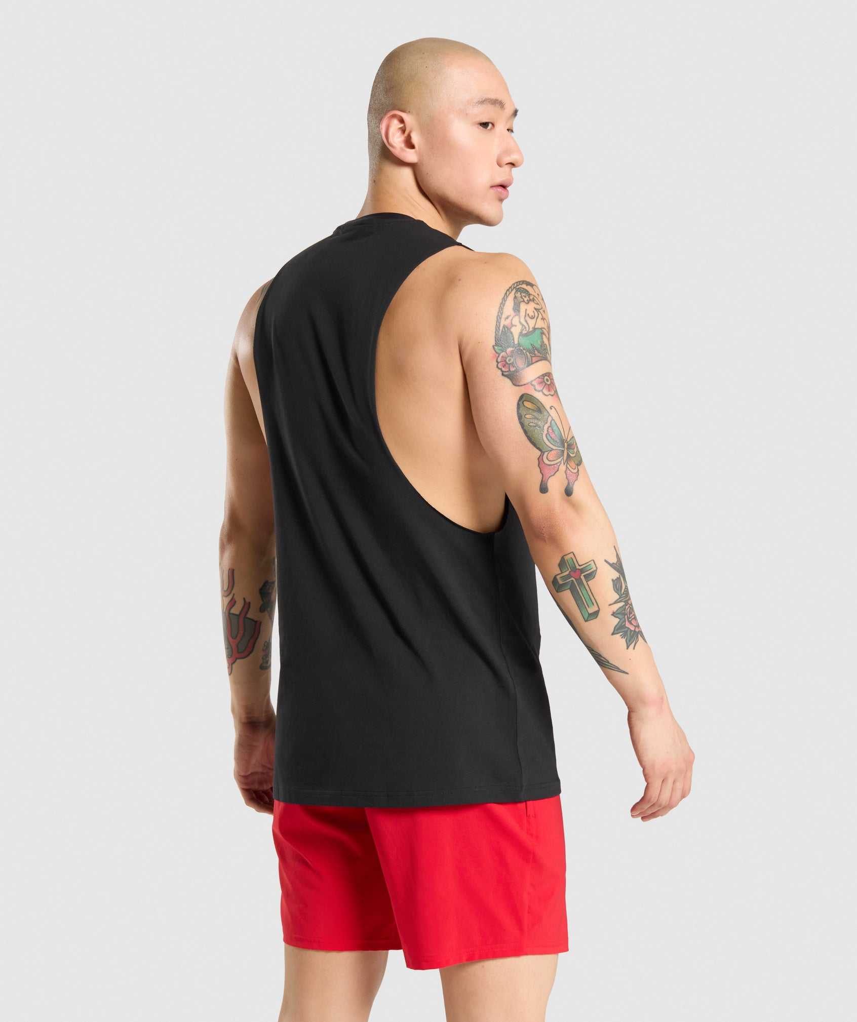 Black Gymshark Critical Drop Arm Men's Tanks | CFEOZQ631