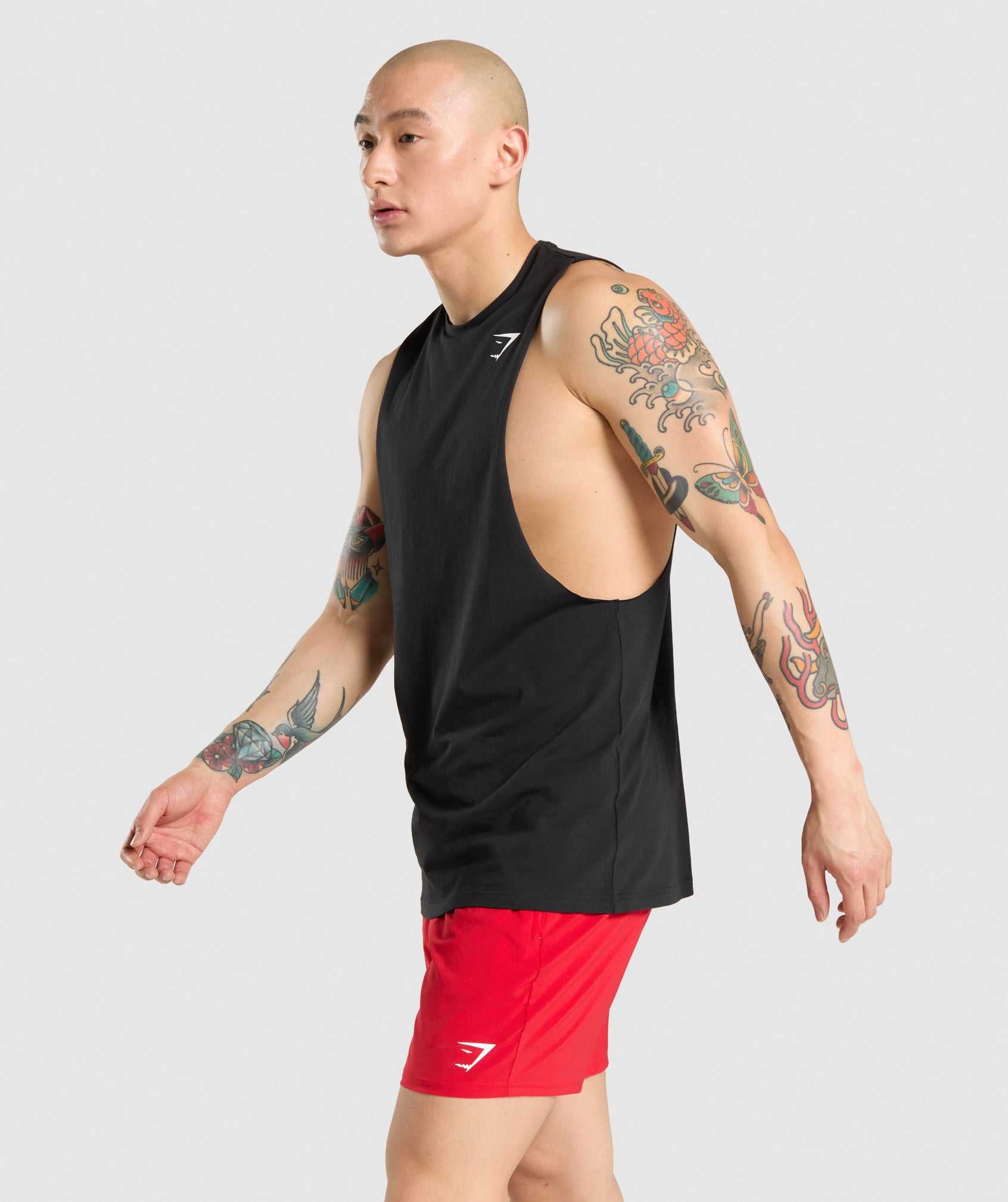 Black Gymshark Critical Drop Arm Men's Tanks | CFEOZQ631