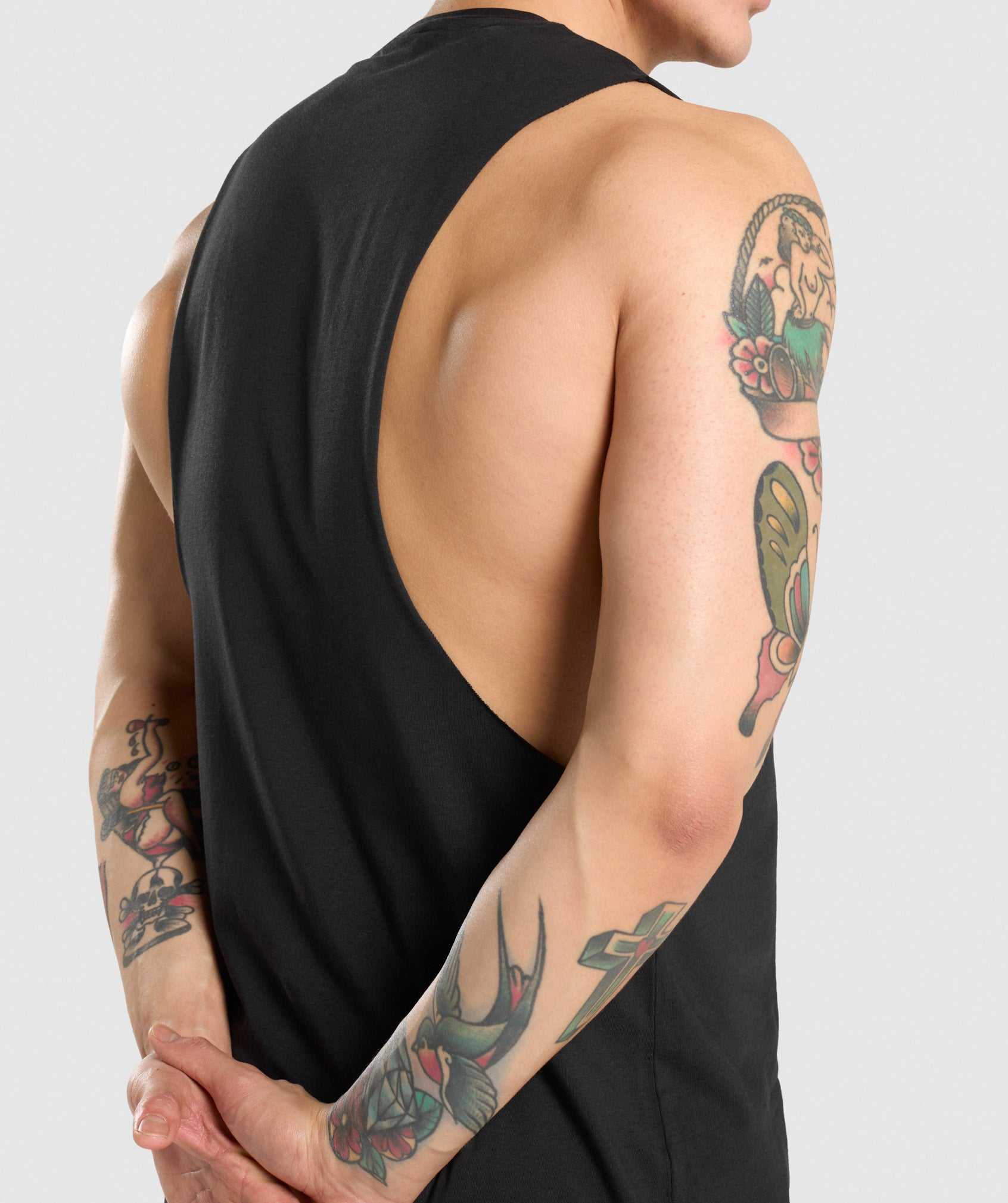 Black Gymshark Critical Drop Arm Men's Tanks | CFEOZQ631