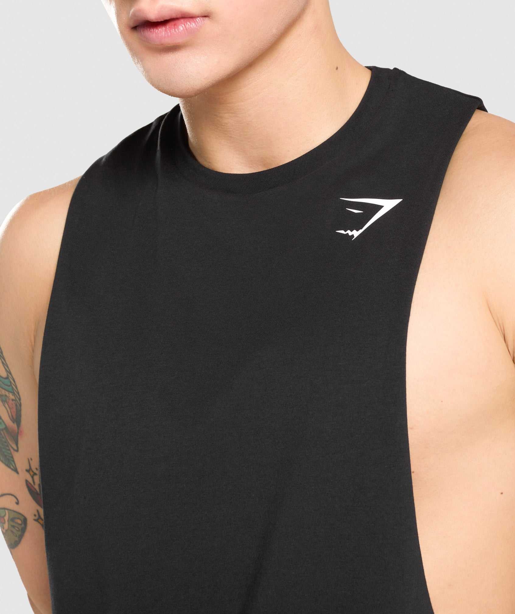 Black Gymshark Critical Drop Arm Men's Tanks | CFEOZQ631