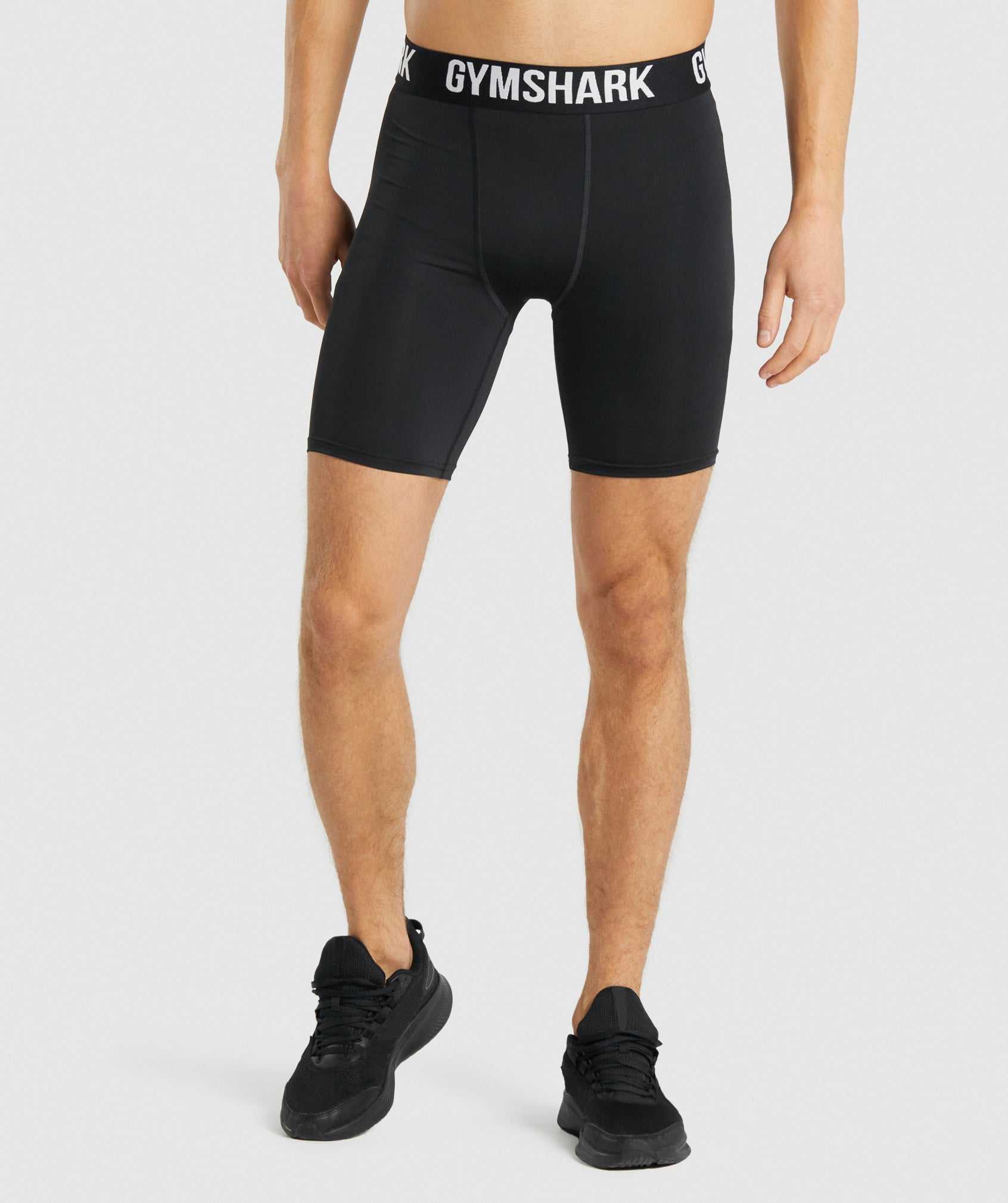 Black Gymshark Element Baselayer Men\'s Shorts | GURWJF915