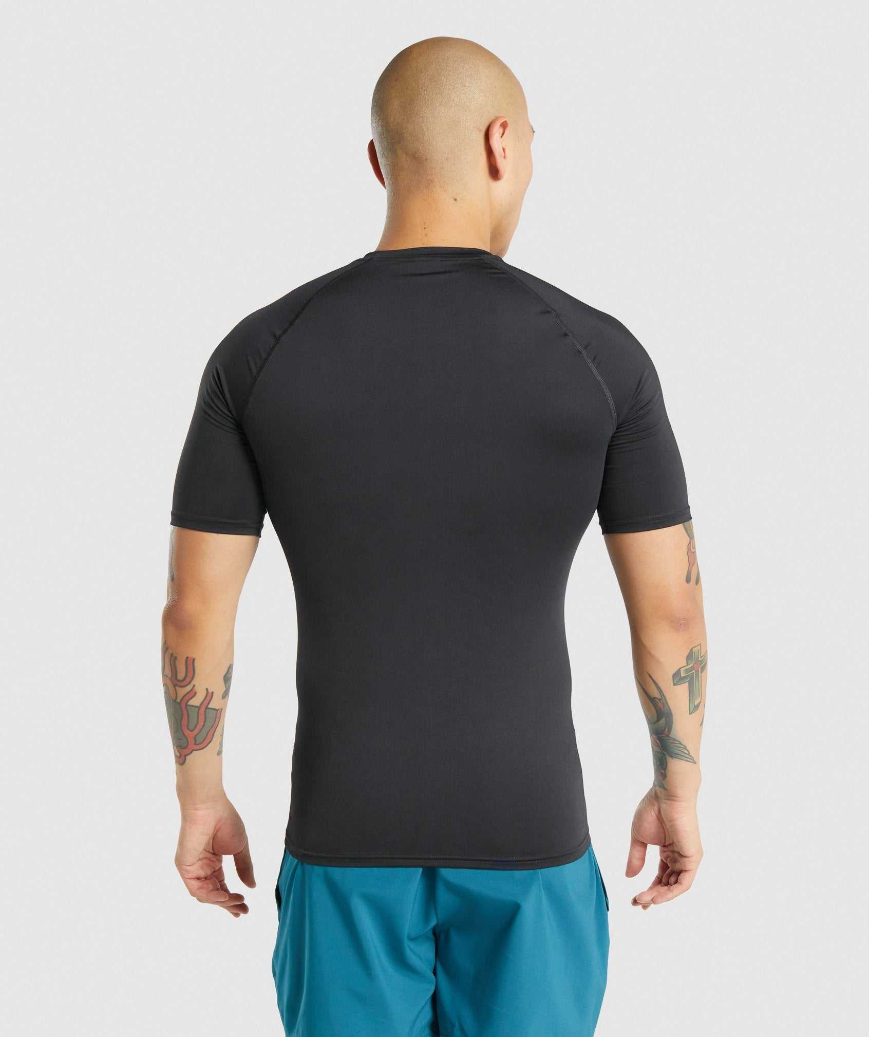 Black Gymshark Element Baselayer Men's T Shirts | VNBHWY087