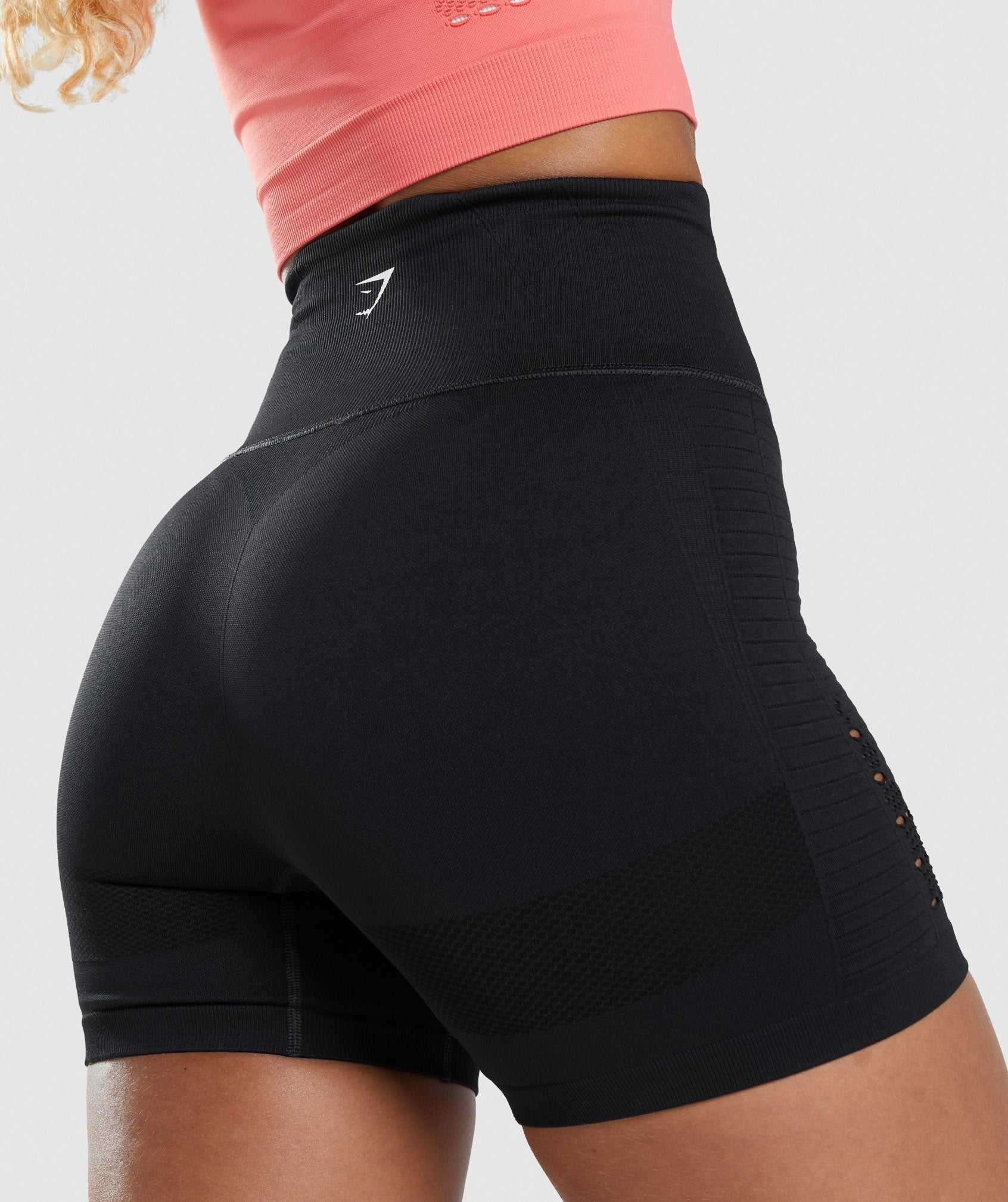 Black Gymshark Energy Seamless Women's Shorts | VBXDKP910