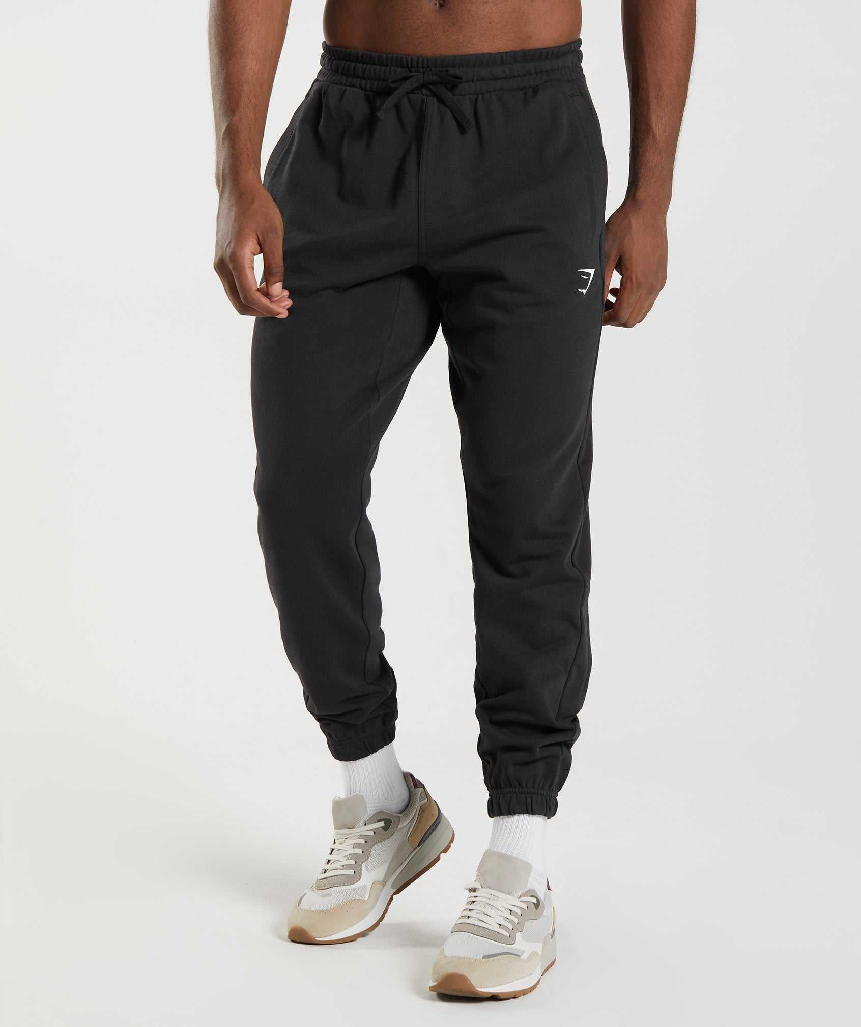 Black Gymshark Essential Oversized Men's Jogger | BGAXOD501