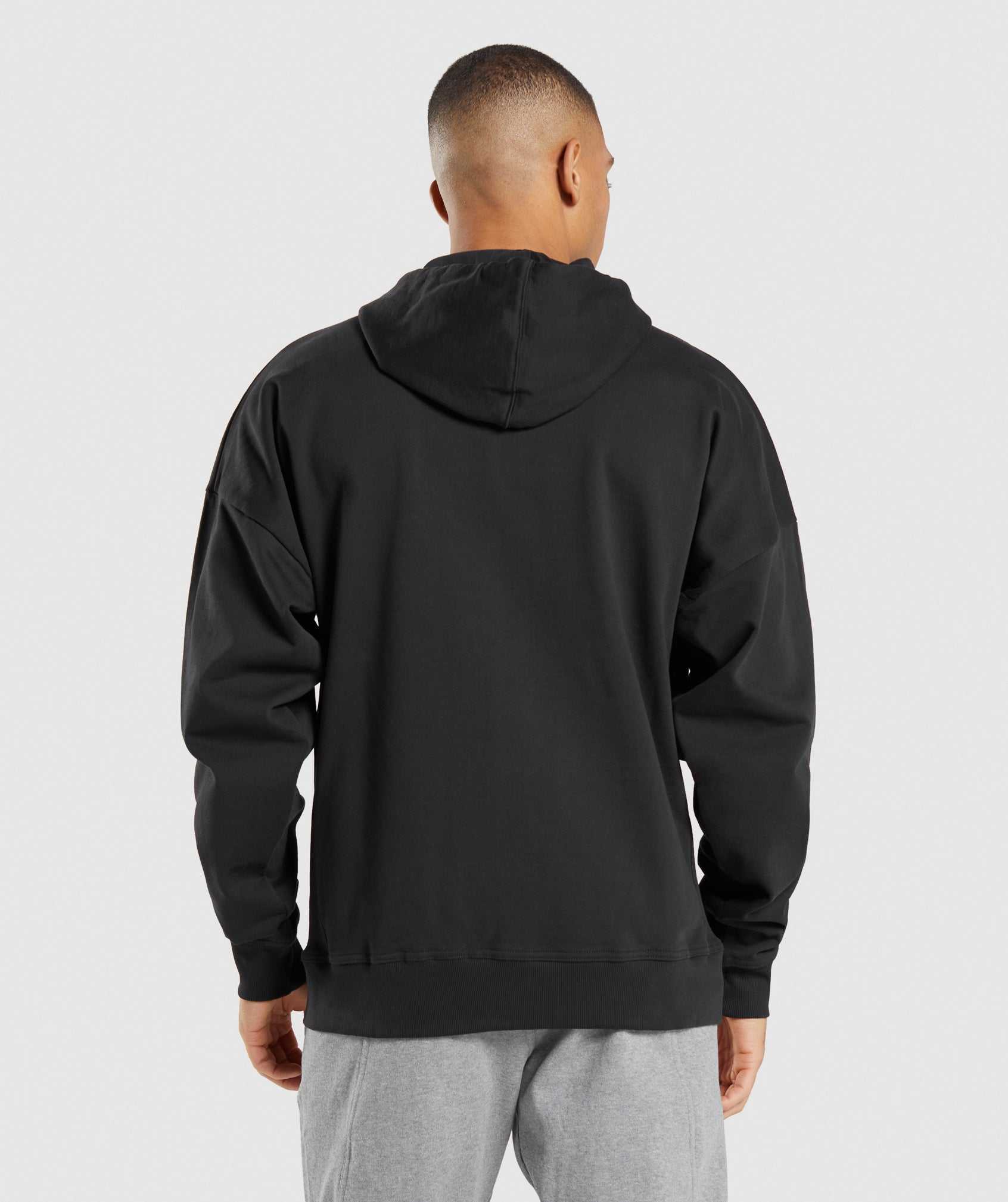 Black Gymshark Essential Oversized Zip Up Men's Hoodie | PROFDC168