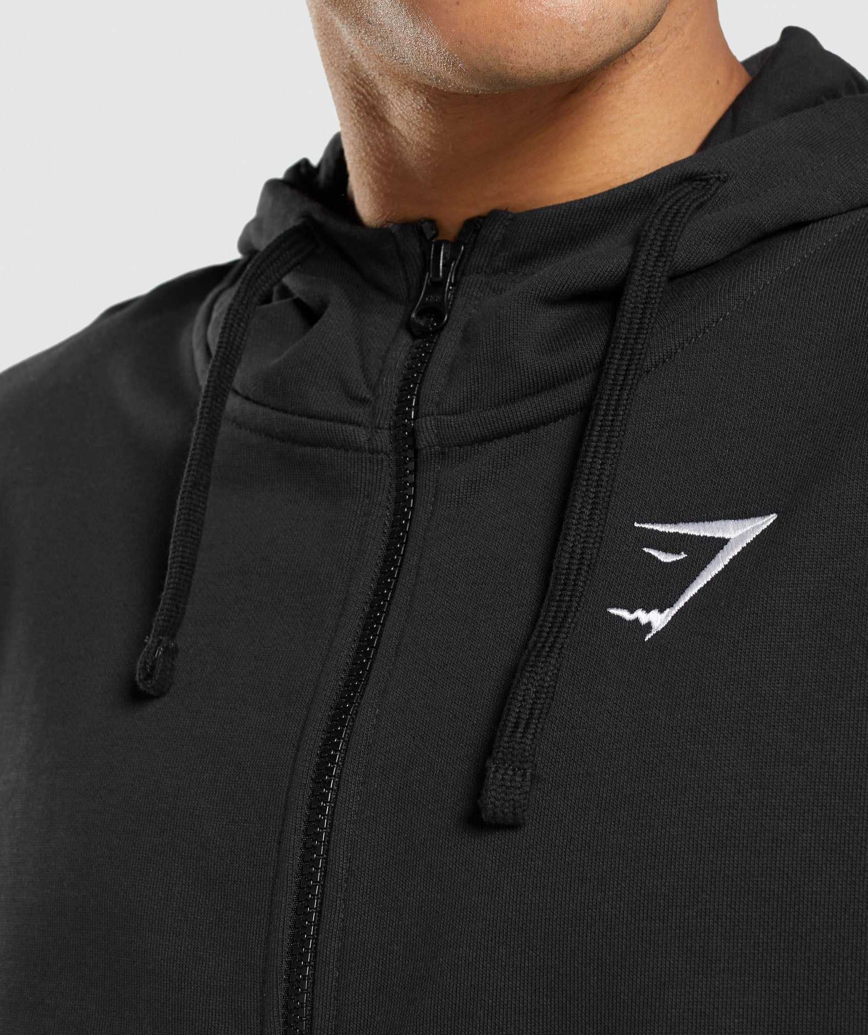 Black Gymshark Essential Oversized Zip Up Men's Hoodie | PROFDC168