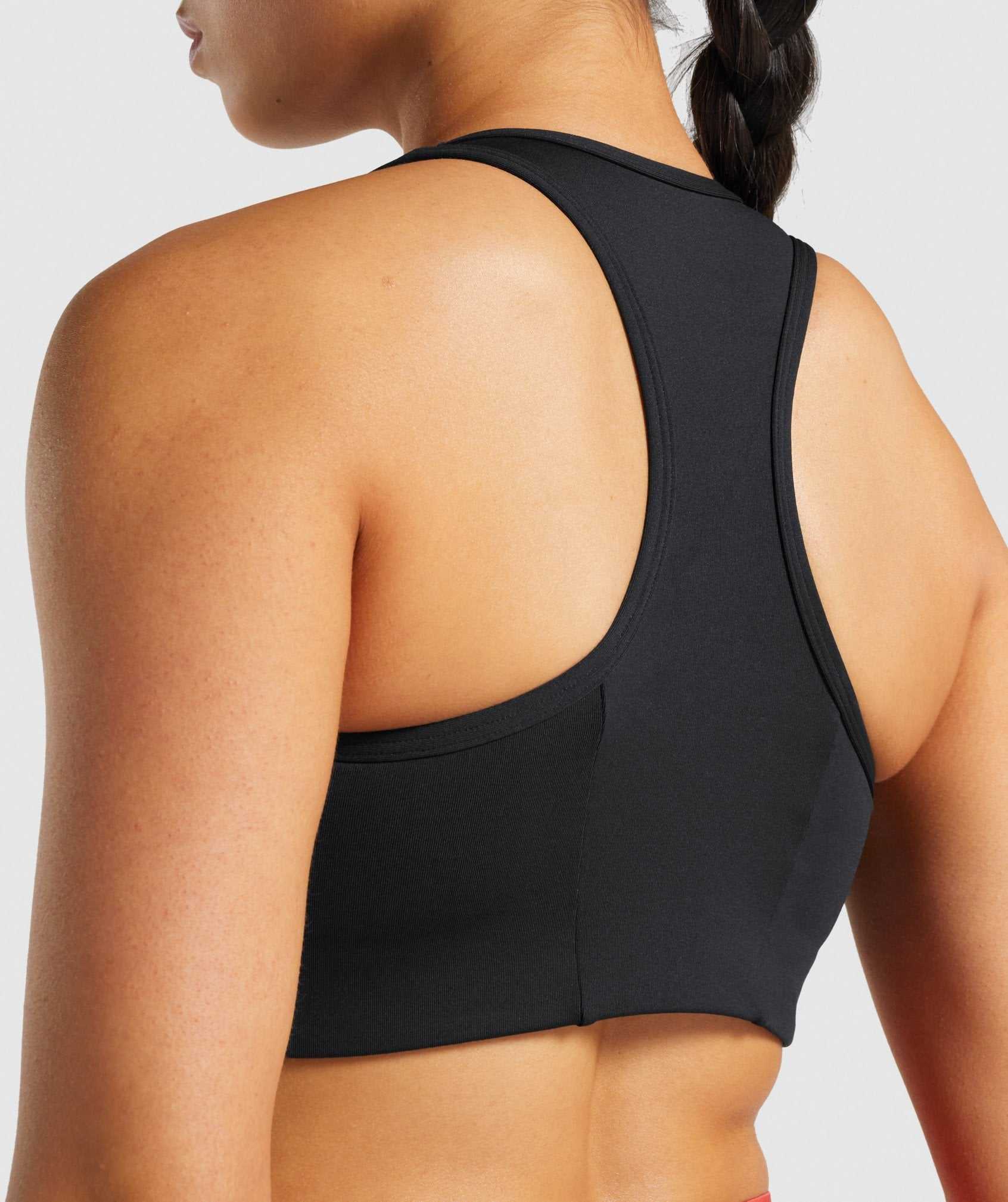 Black Gymshark Essential Racer Back Women's Sports Bra | NCLADX958