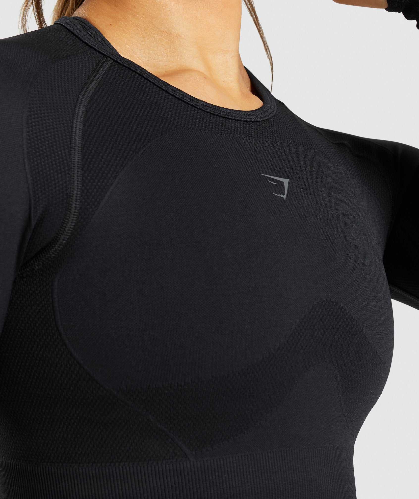 Black Gymshark Flex Sports Long Sleeve Crop Women's Tops | FICKEY361