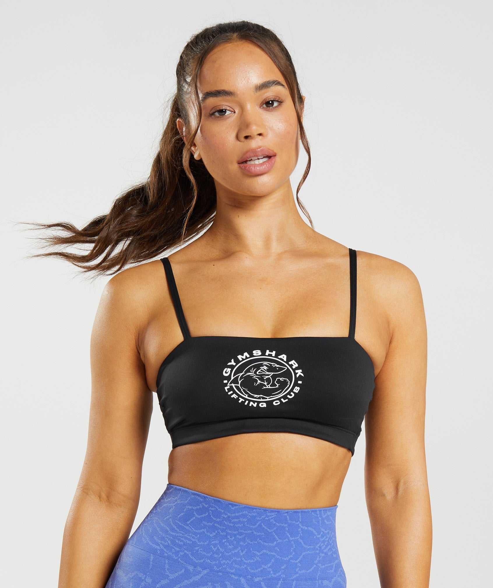 Black Gymshark Legacy Bandeau Bra Women's Sports Bra | VPONEQ812