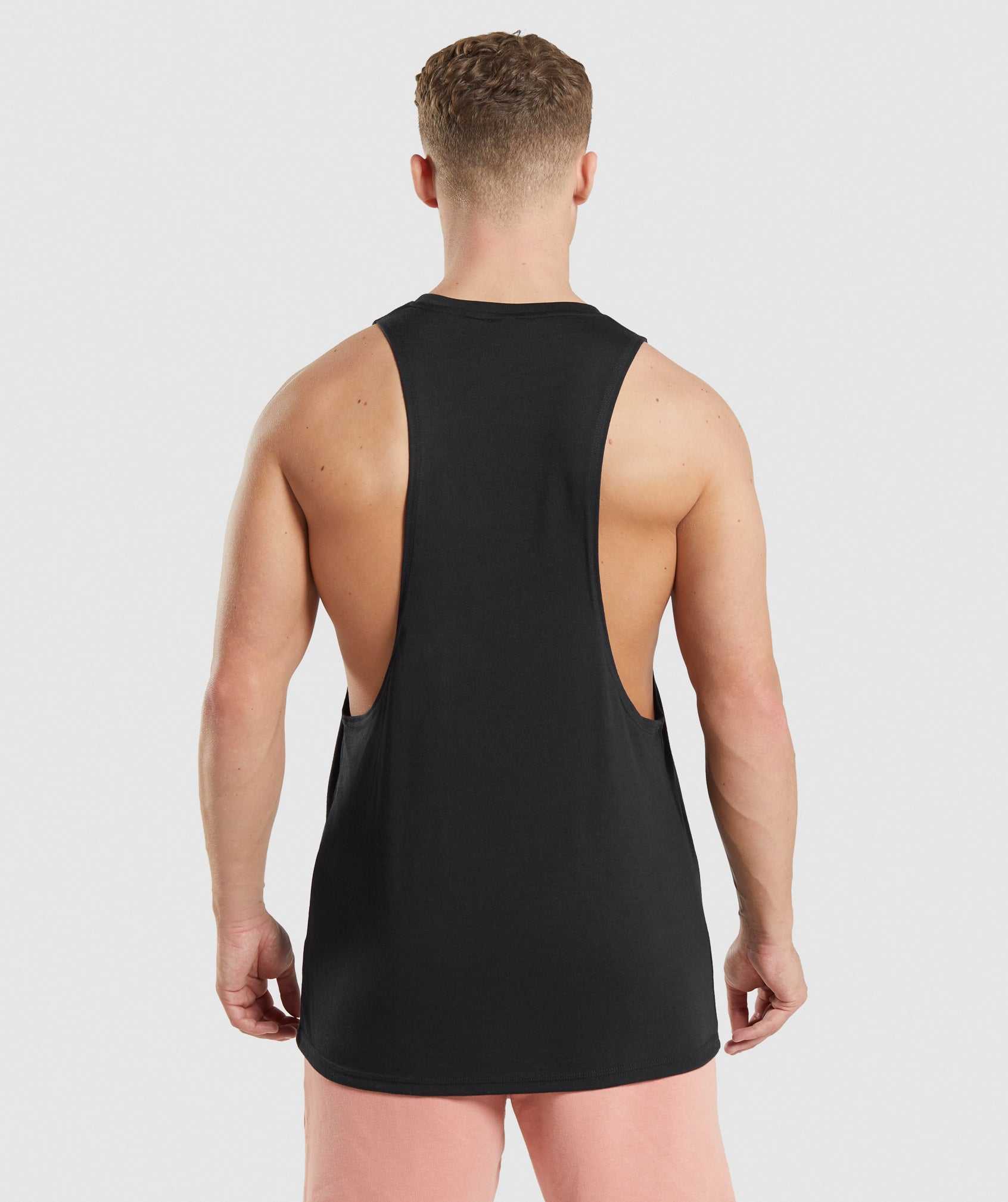 Black Gymshark Legacy Drop Arm Men's Tanks | GWXJPZ685