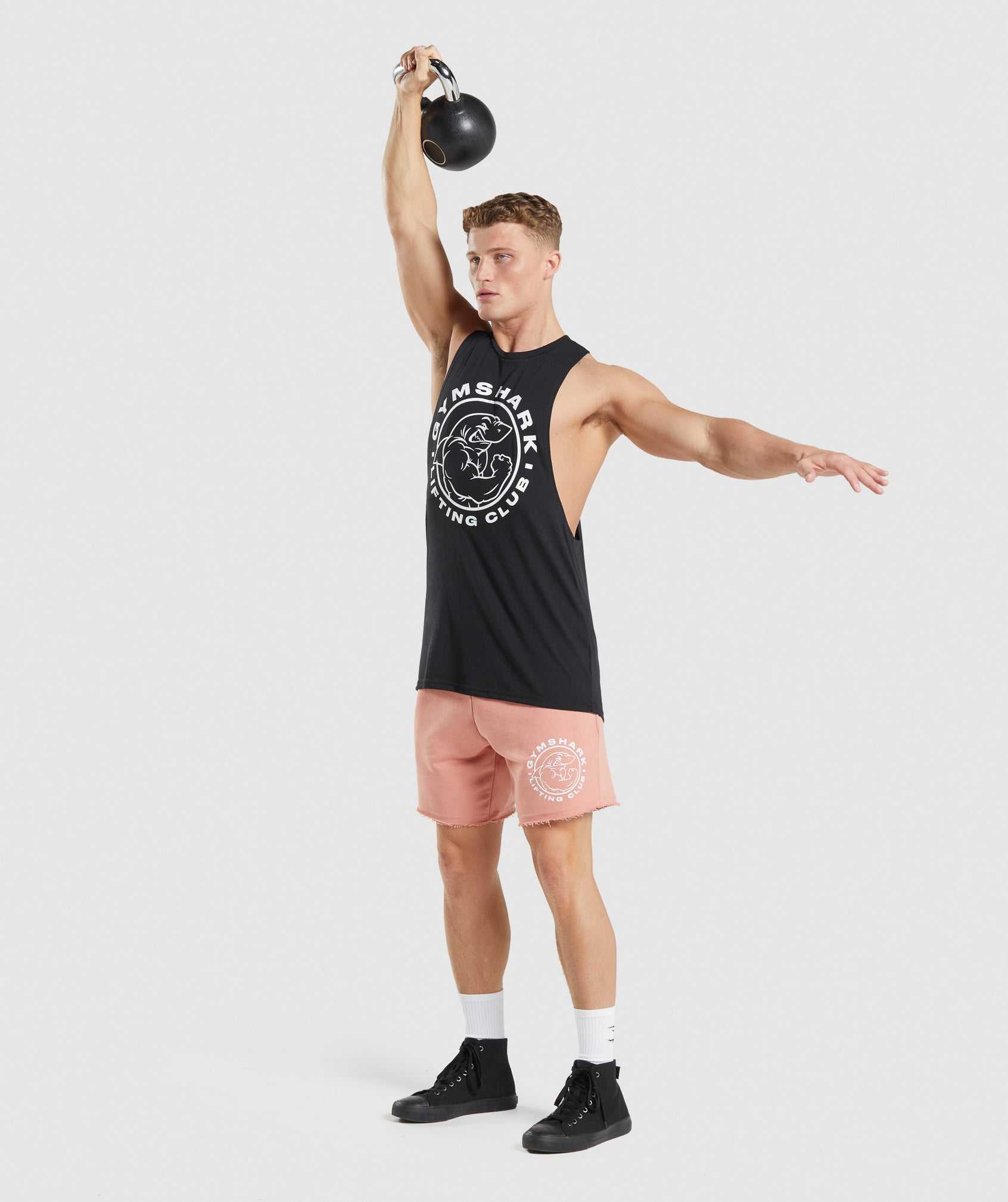 Black Gymshark Legacy Drop Arm Men's Tanks | GWXJPZ685