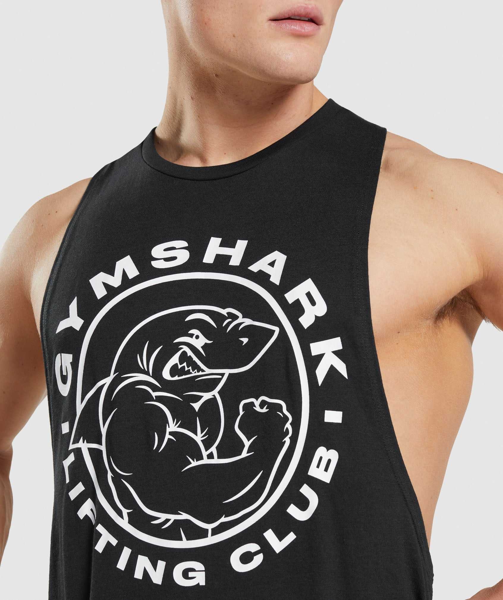 Black Gymshark Legacy Drop Arm Men's Tanks | GWXJPZ685