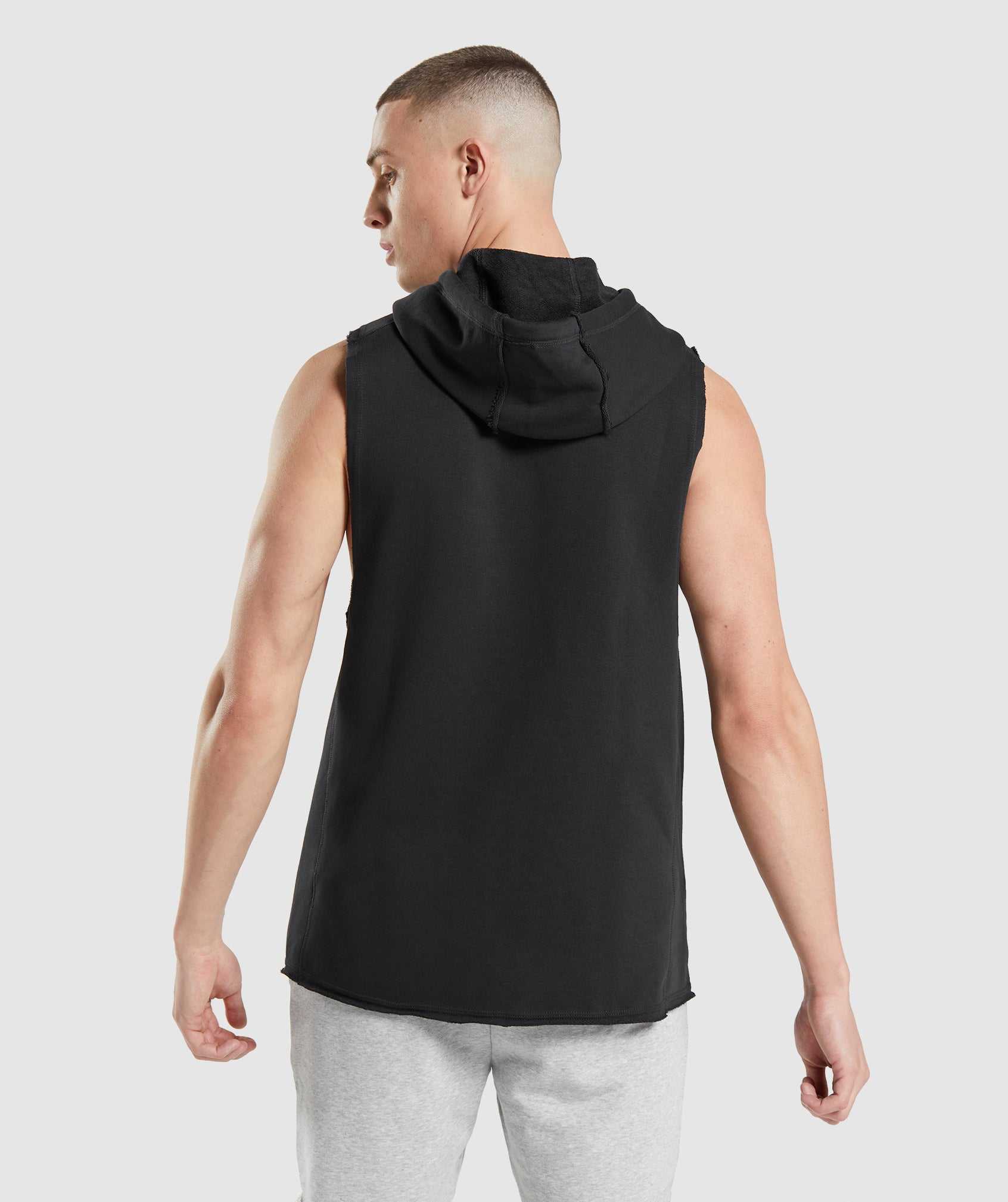 Black Gymshark Legacy Drop Arm Men's Hoodie | IKGPXS492