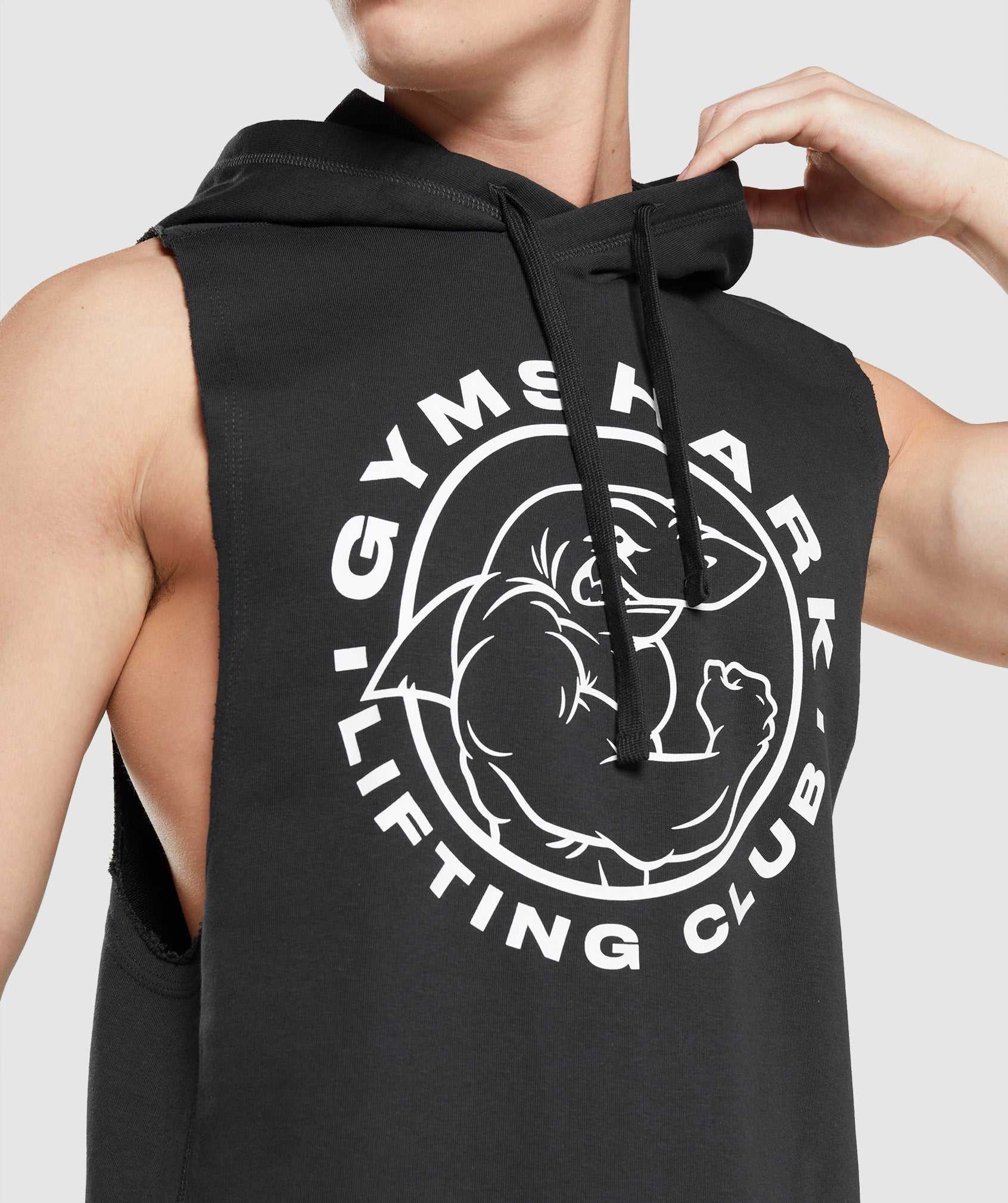 Black Gymshark Legacy Drop Arm Men's Hoodie | IKGPXS492