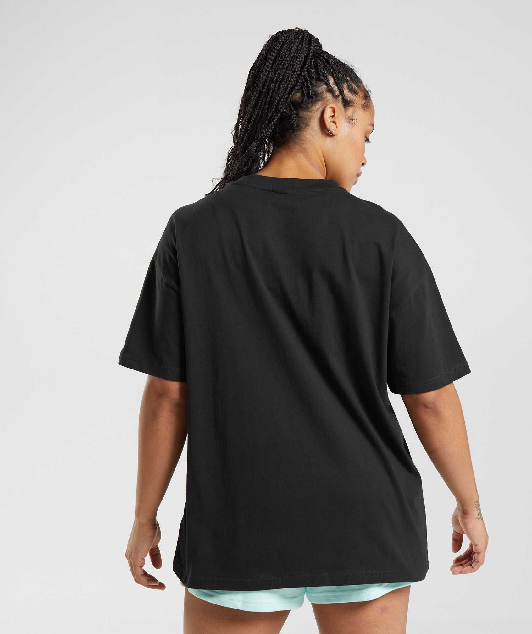 Black Gymshark Legacy Oversized Women's T Shirts | PVDBIW295