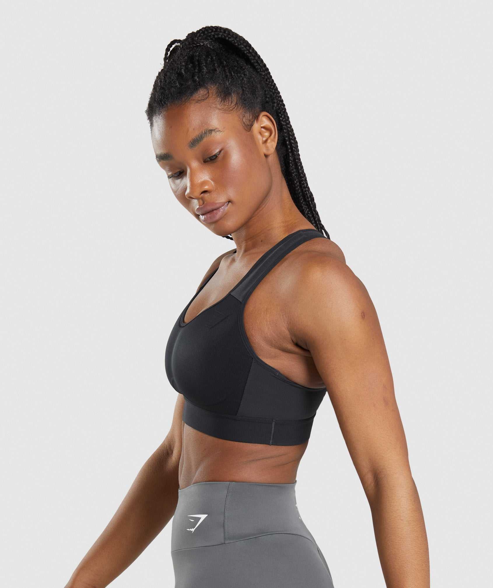 Black Gymshark Lightweight High Support Women's Sports Bra | SROQIM648