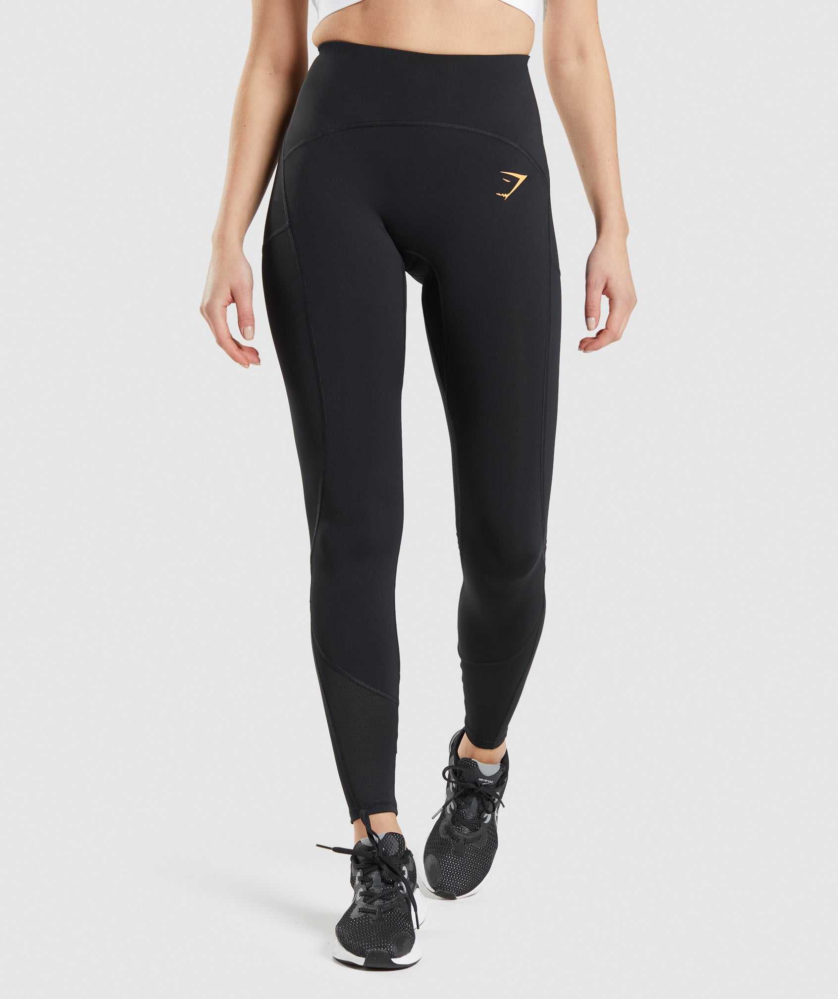 Black Gymshark Pulse Mesh Women\'s Leggings | QLUINJ973