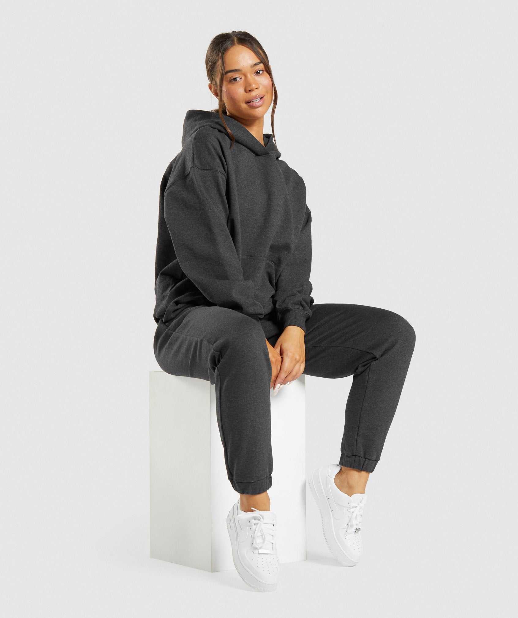 Black Gymshark Rest Day Sweats Women's Hoodie | WFILOS042