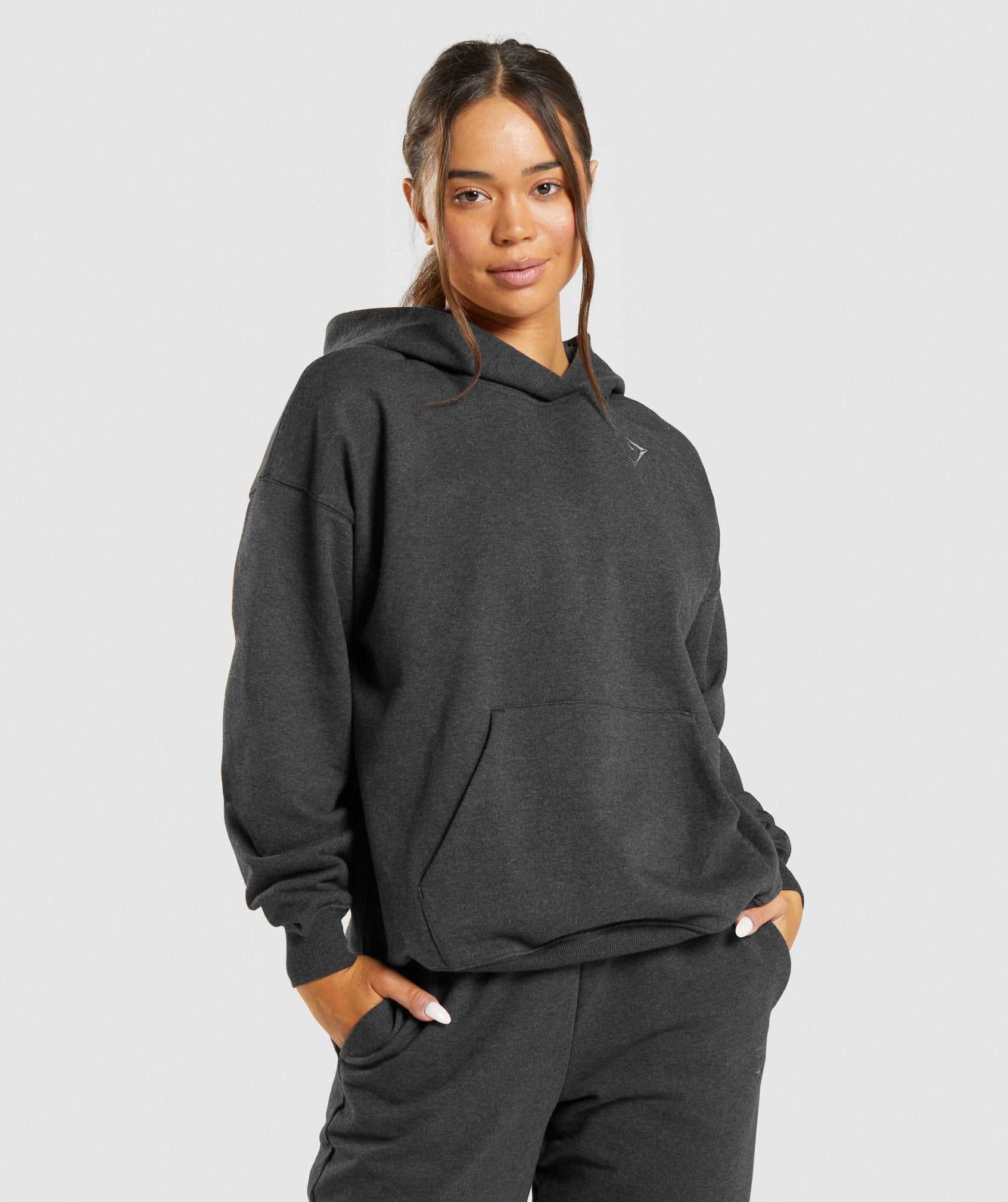 Black Gymshark Rest Day Sweats Women\'s Hoodie | WFILOS042