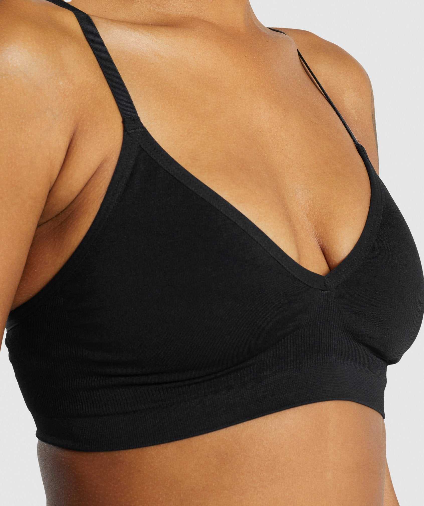 Black Gymshark Seamless Low Neck Bralette Women's Underwear | XGVABT873