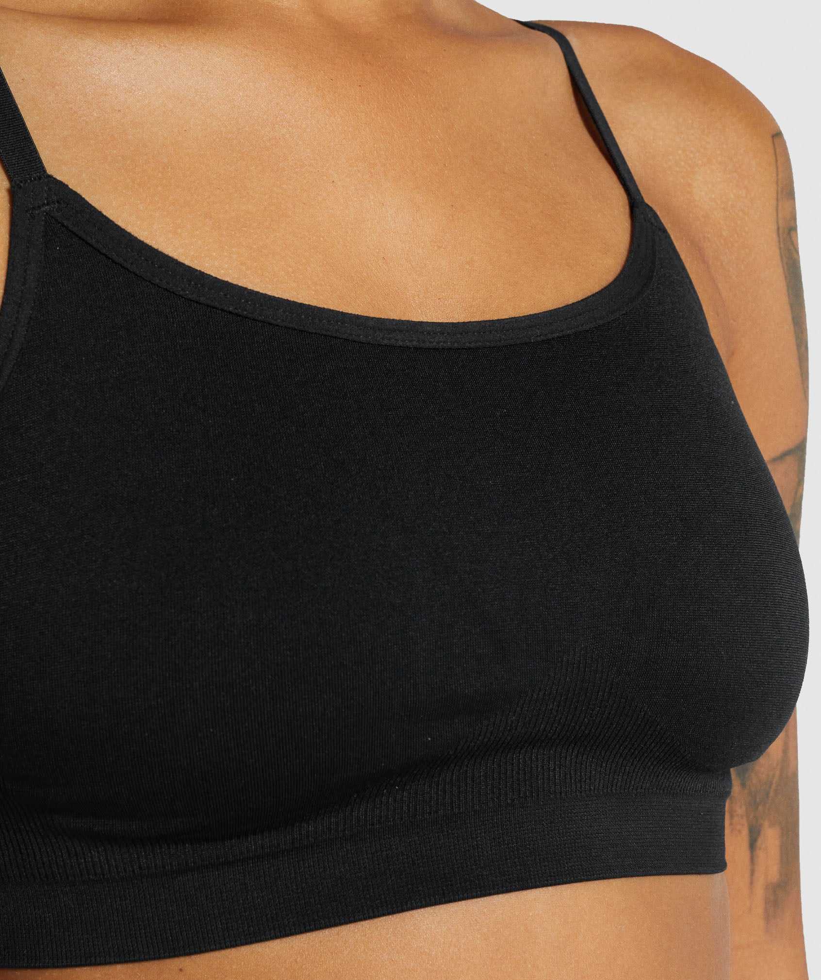 Black Gymshark Seamless Scoop Neck Bralette- Black Women's Underwear | FBVUIX573