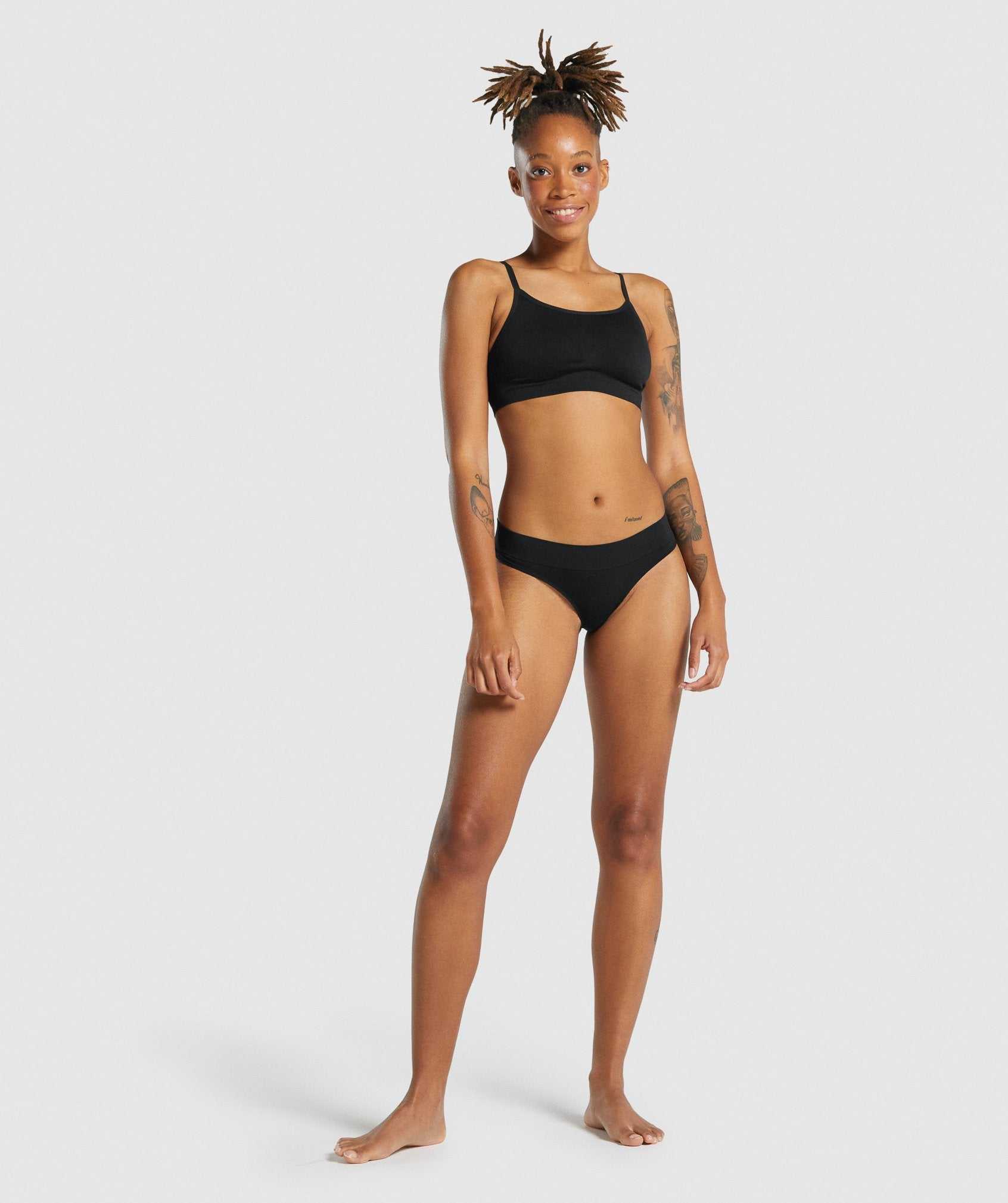 Black Gymshark Seamless Thong Women's Underwear | VBTUFX910