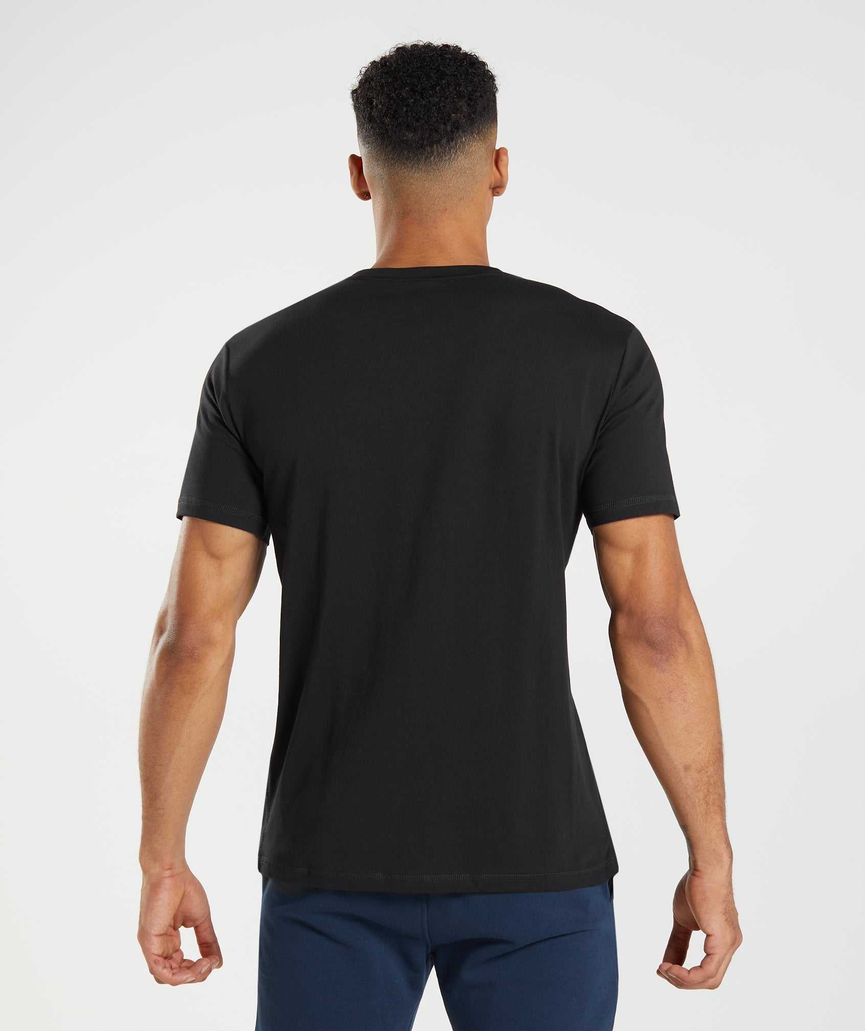 Black Gymshark Sharkhead Infill Men's T Shirts | CAVMRK167