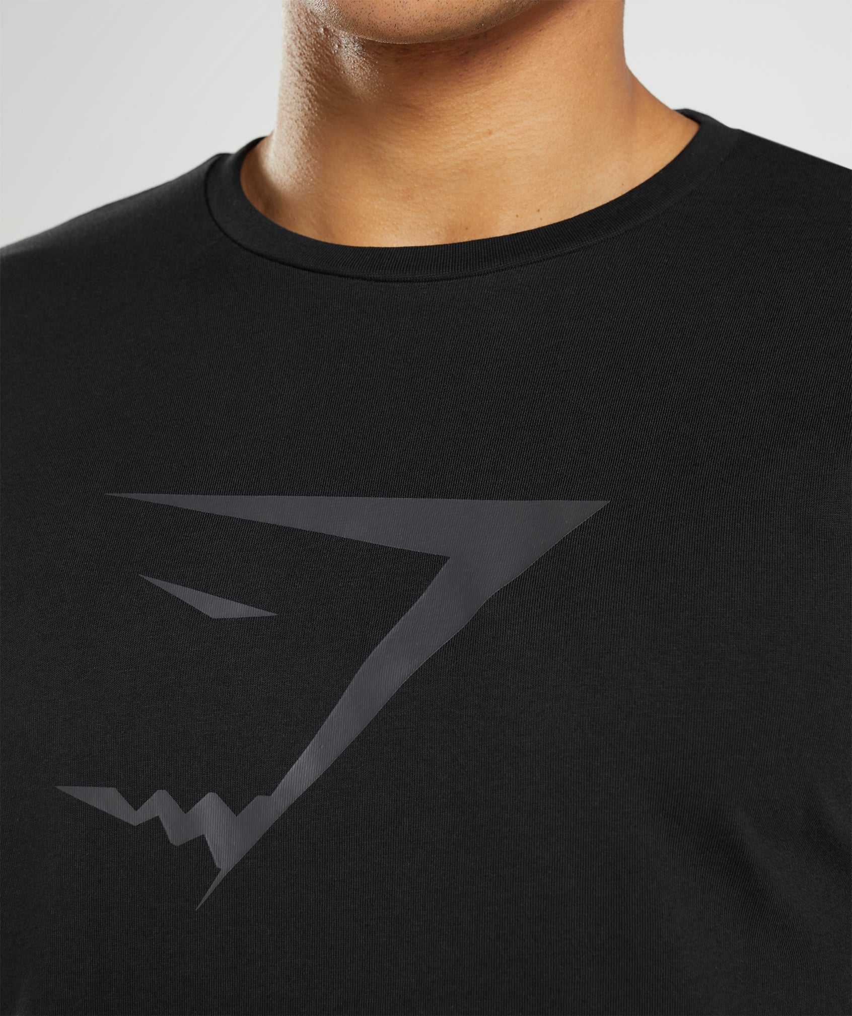 Black Gymshark Sharkhead Infill Men's T Shirts | CAVMRK167