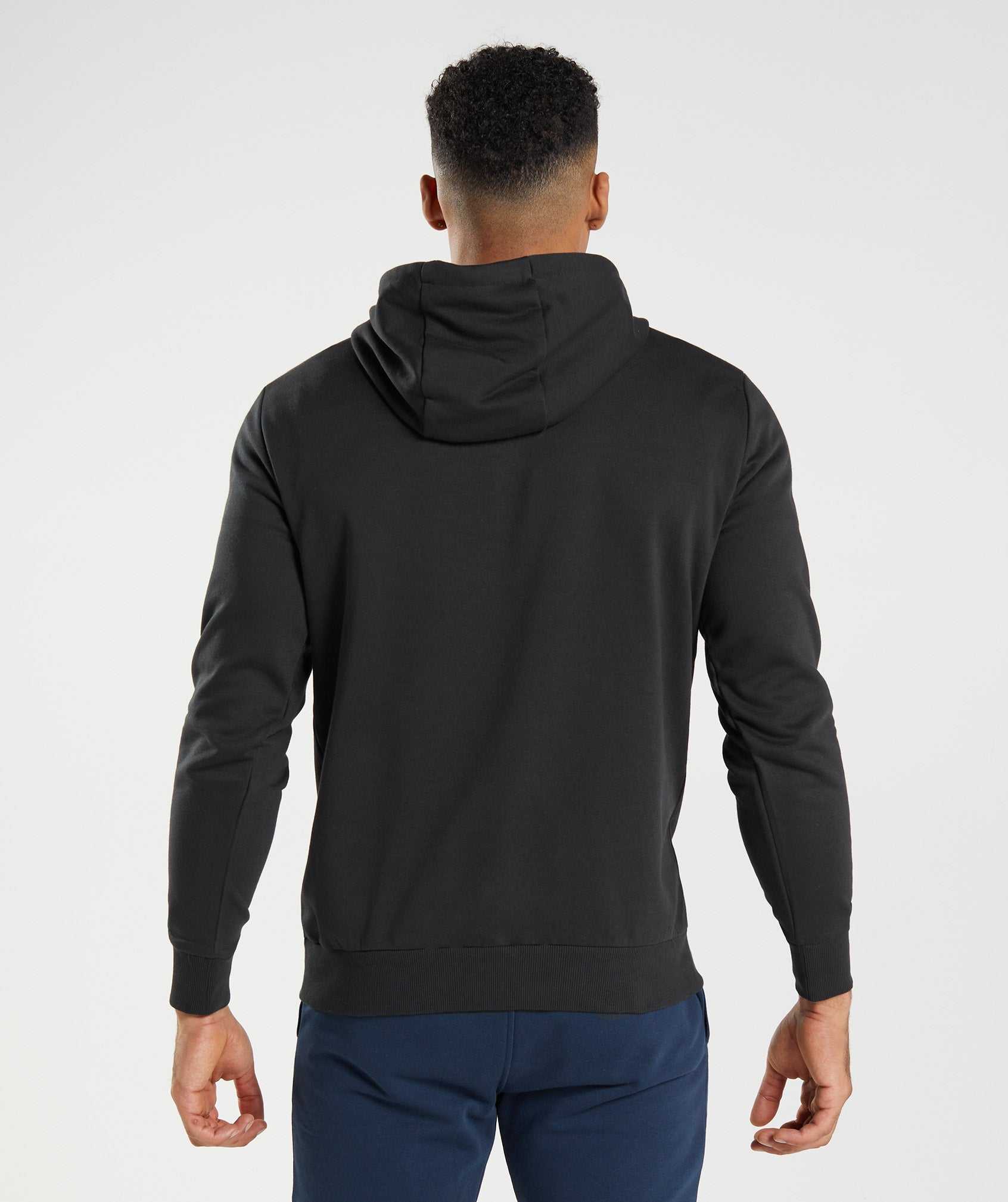 Black Gymshark Sharkhead Infill Men's Hoodie | QCSNOX074