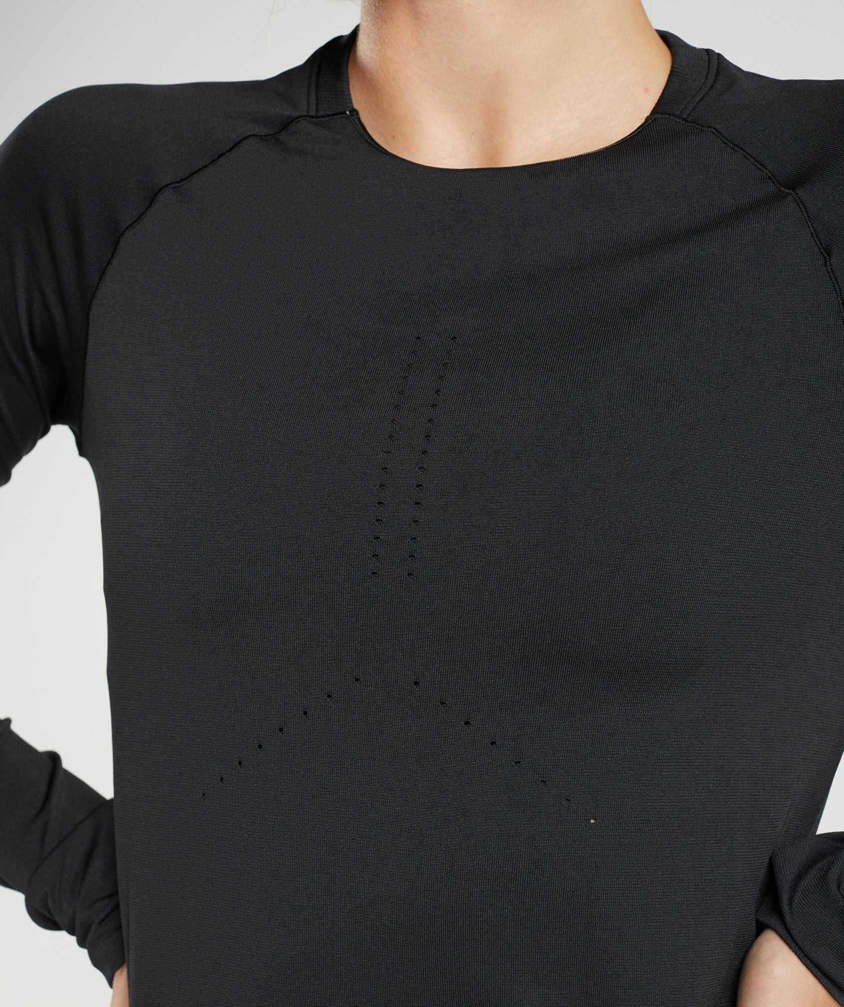 Black Gymshark Sweat Seamless Long Sleeve Women's Tops | KAZCPU317