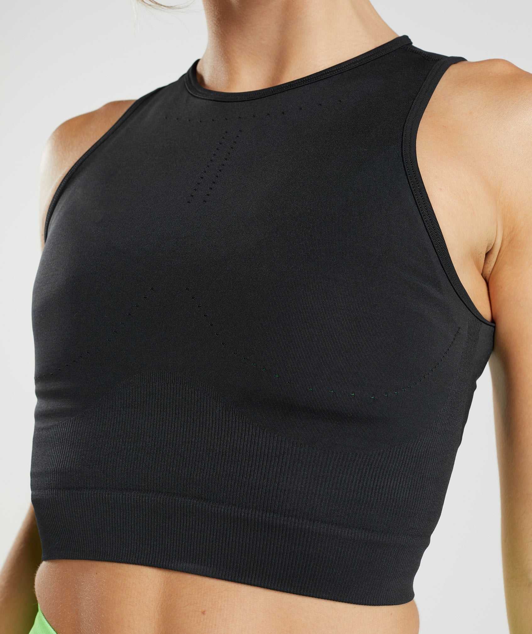 Black Gymshark Sweat Seamless Midi Women's Tanks | OJTEYB960