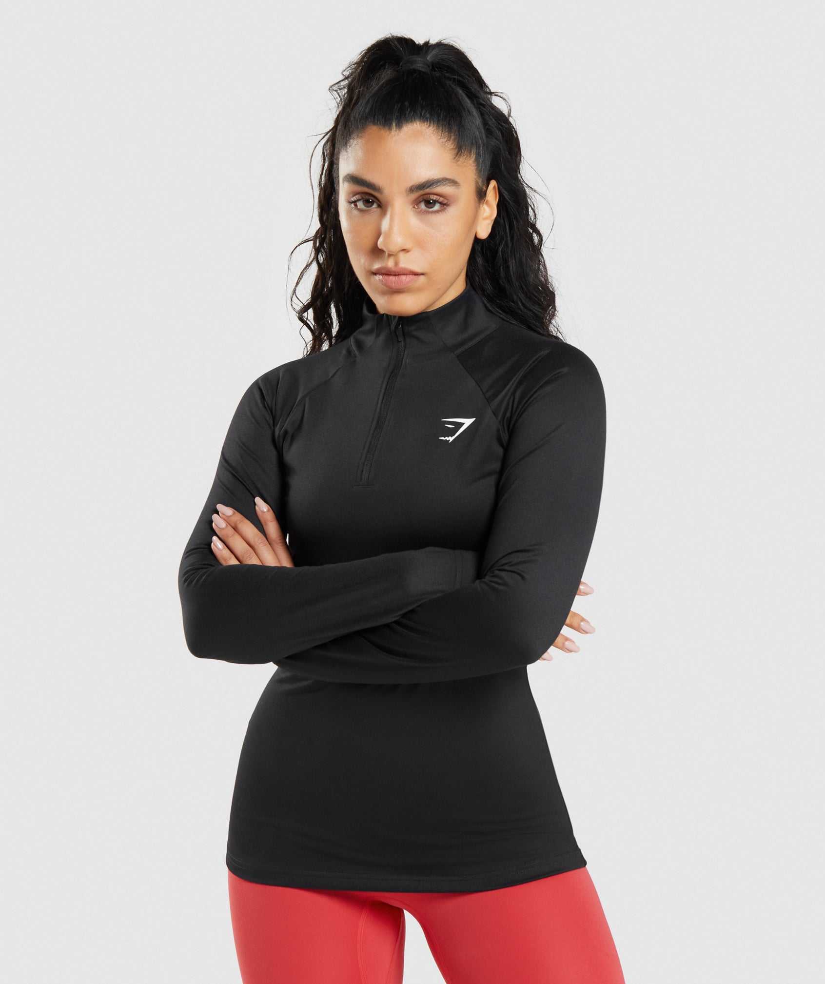 Black Gymshark Training 1/4 Zip Women's Pullover | TFQPEB820