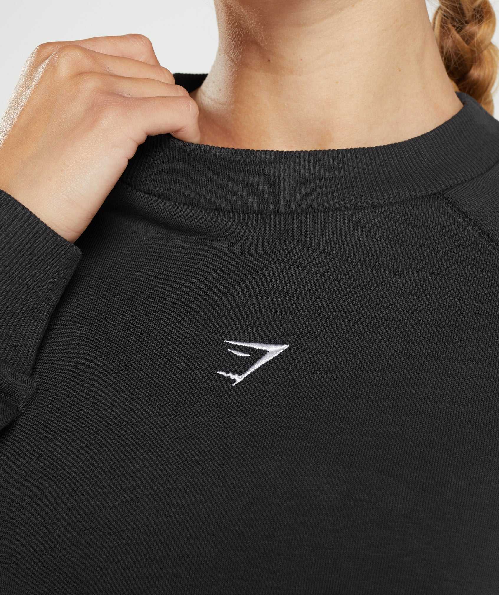 Black Gymshark Training Cropped Sweater Women's Pullover | XCNIGY032