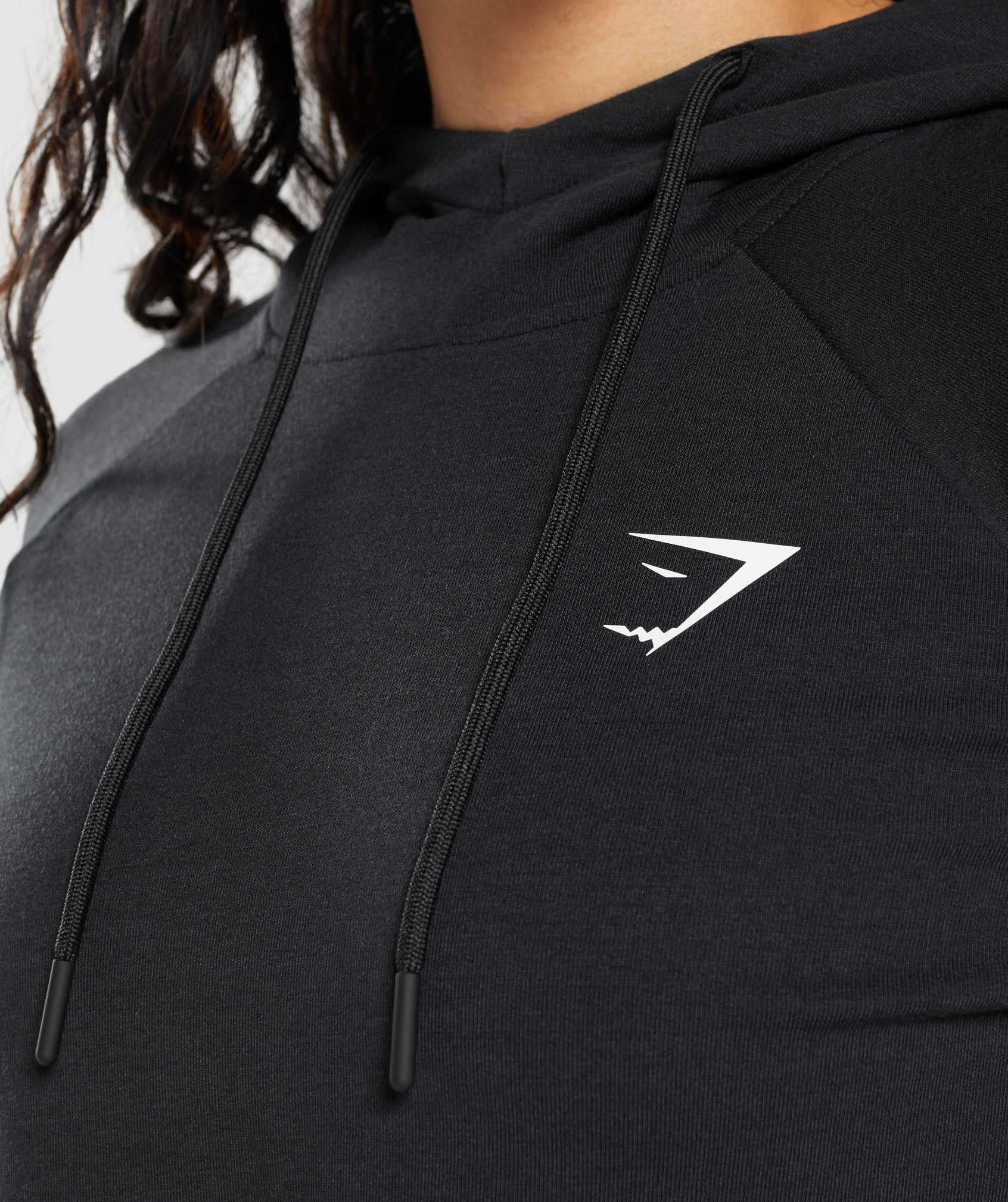 Black Gymshark Training Cropped Women's Hoodie | RXLGHN810