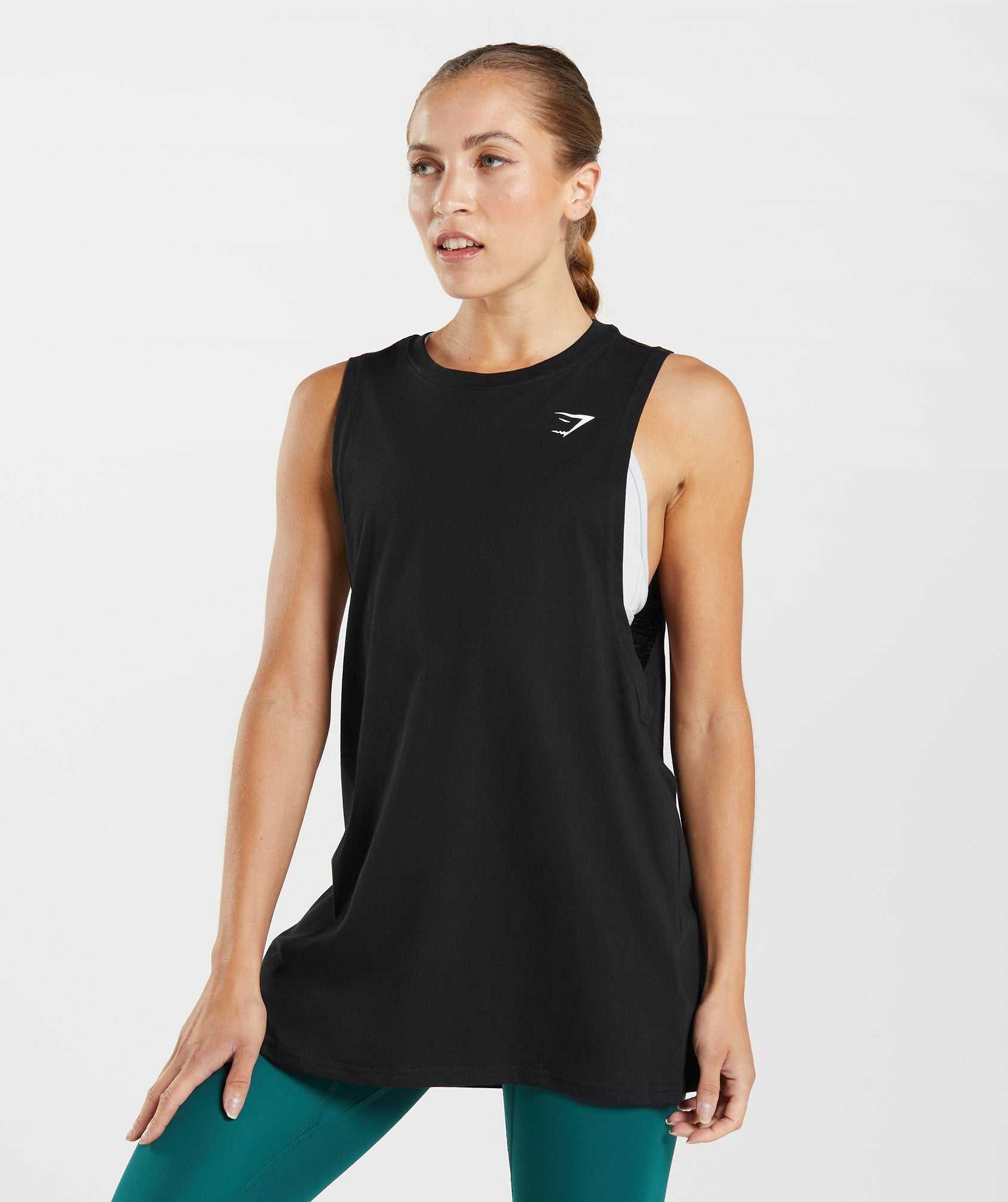 Black Gymshark Training Drop Arm Women's Tanks | ITFMLC329