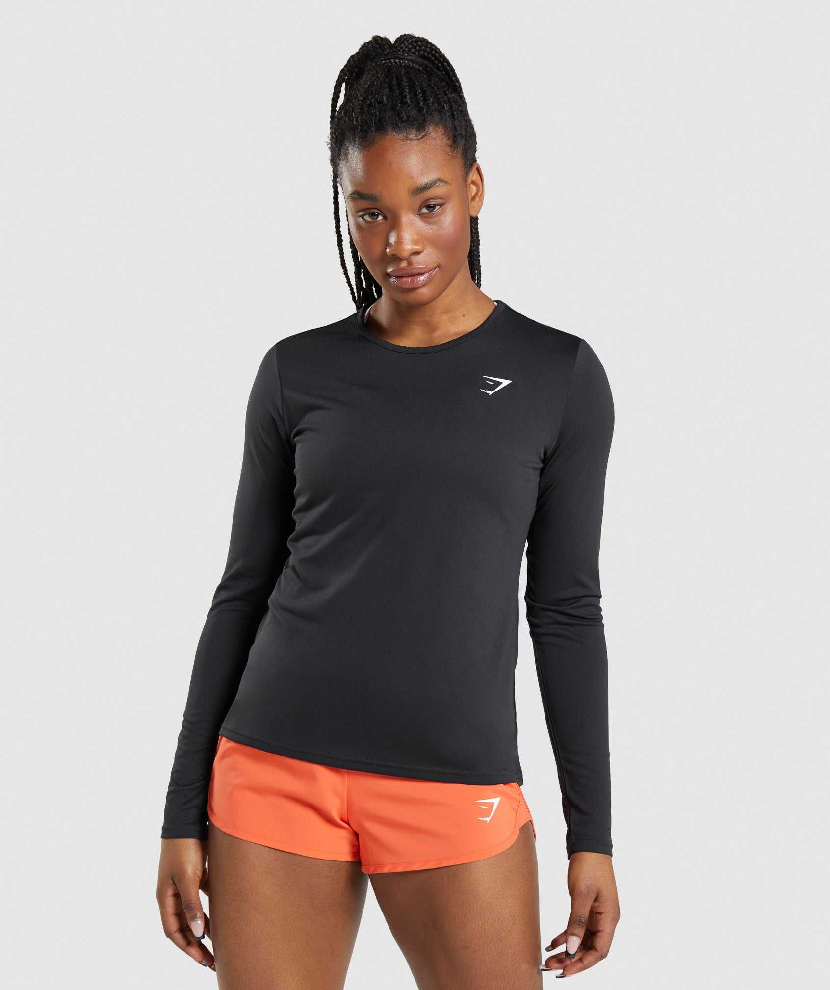 Black Gymshark Training Long Sleeve Women\'s Tops | BLIKVZ821