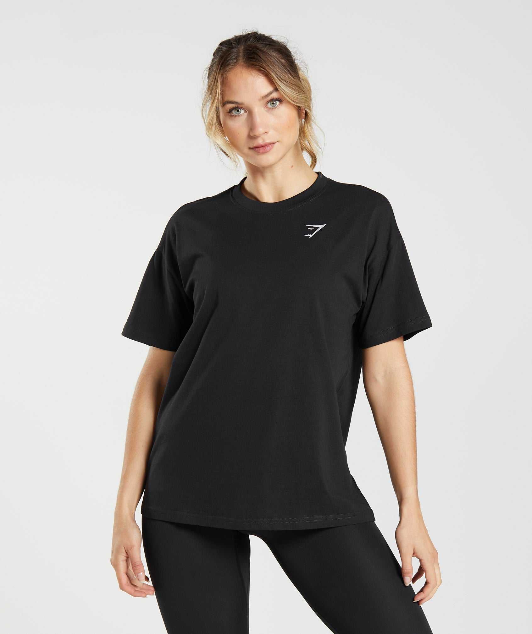 Black Gymshark Training Oversized Women's T Shirts | FRXOKP560