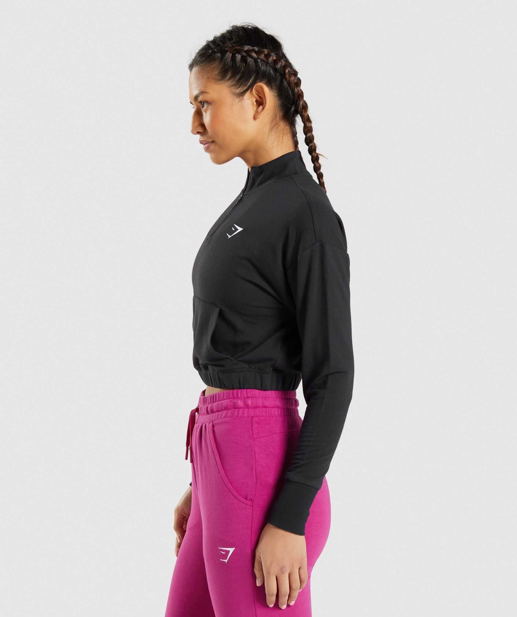 Black Gymshark Training Pippa Women's Pullover | QIMXBS617