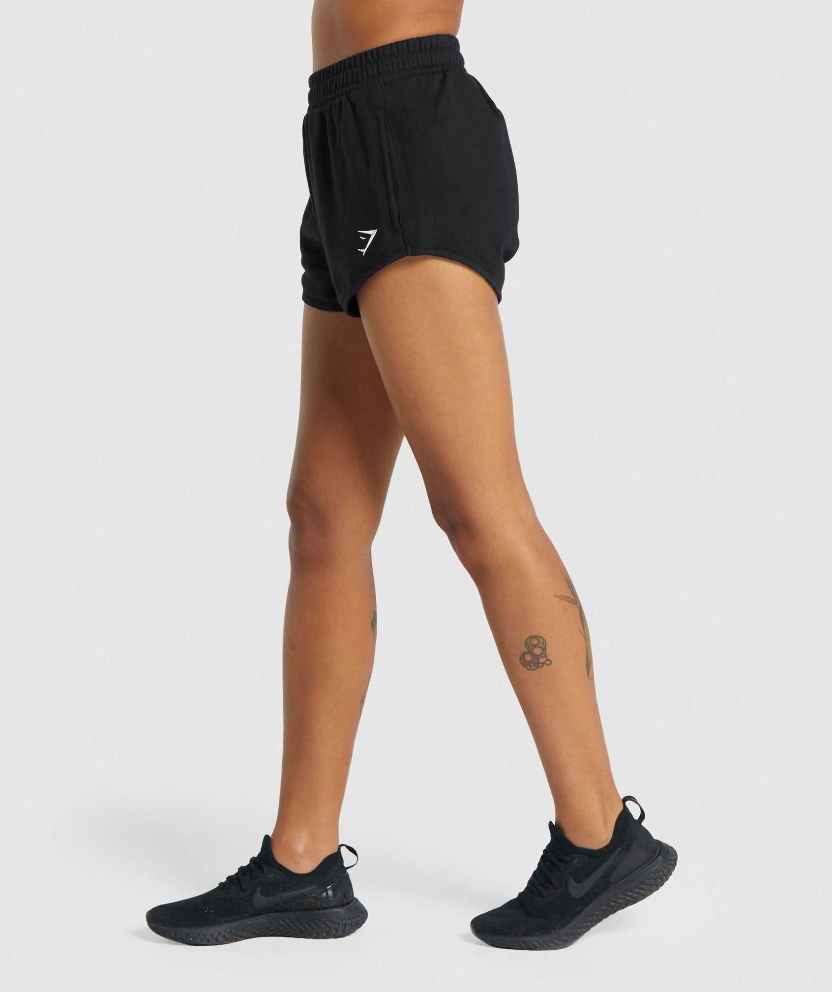 Black Gymshark Training Sweat Women's Shorts | GLPTQO324