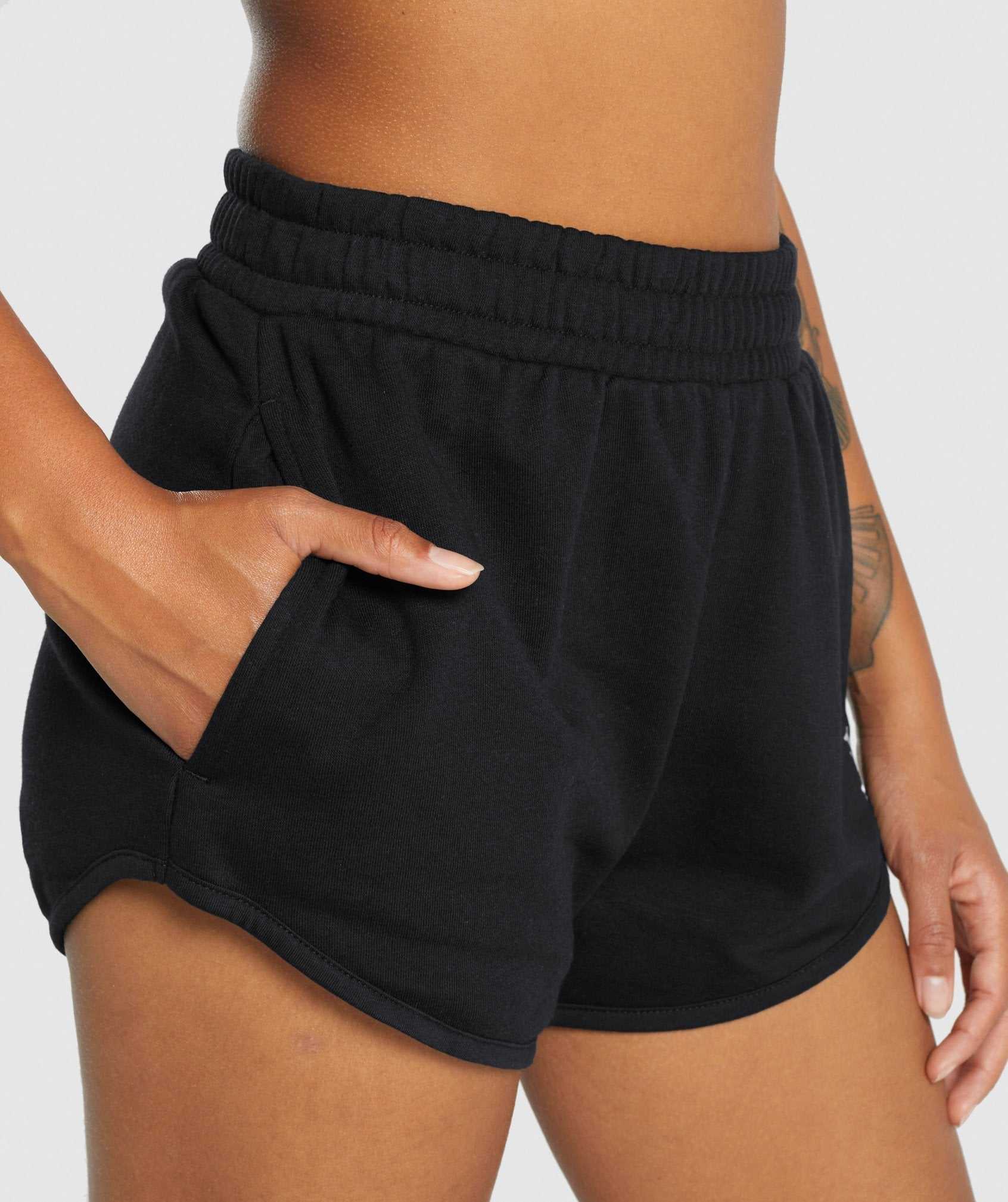 Black Gymshark Training Sweat Women's Shorts | GLPTQO324