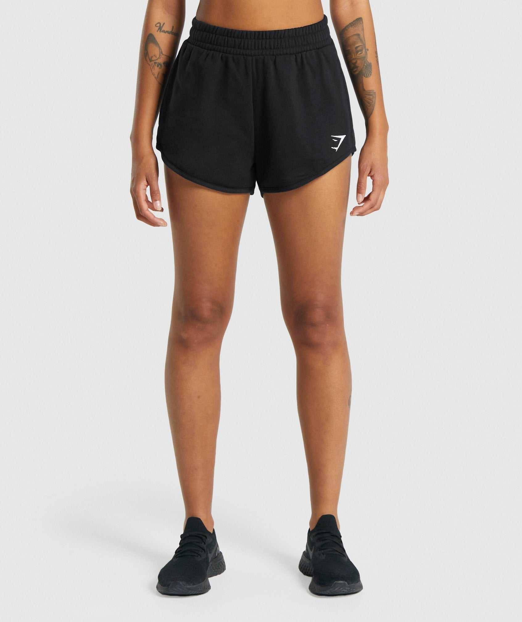 Black Gymshark Training Sweat Women\'s Shorts | GLPTQO324