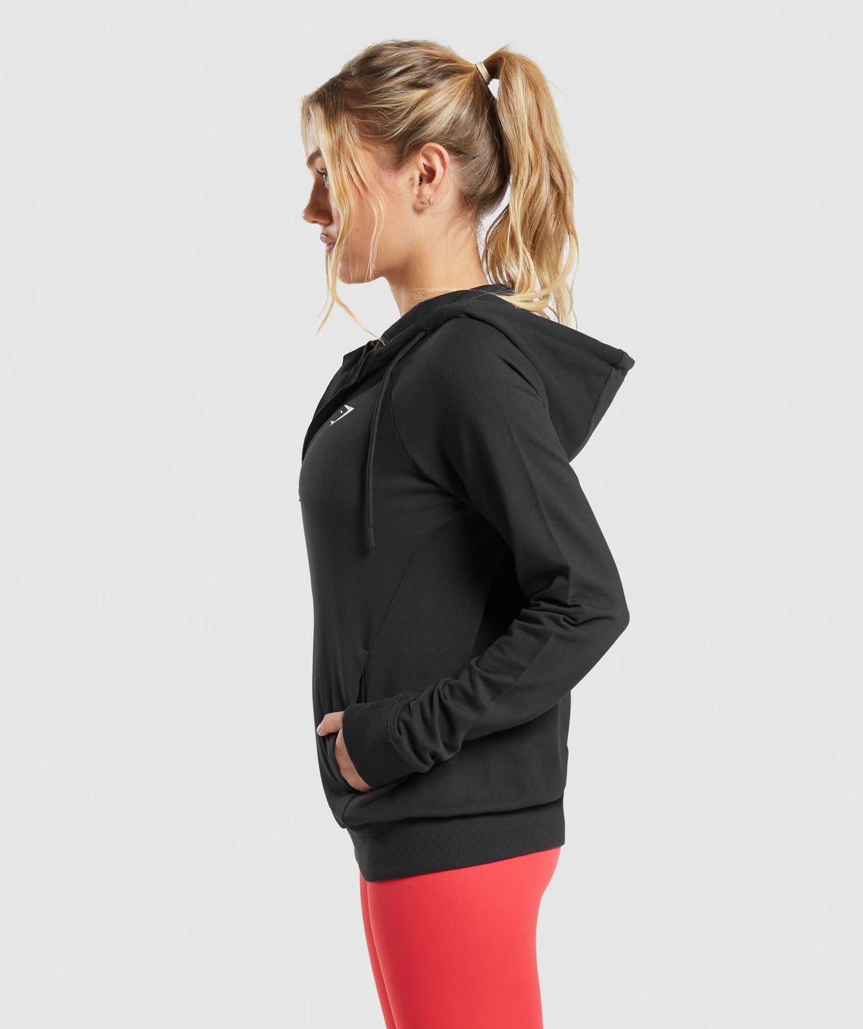 Black Gymshark Training Zip Women's Pullover | VUJTAX854